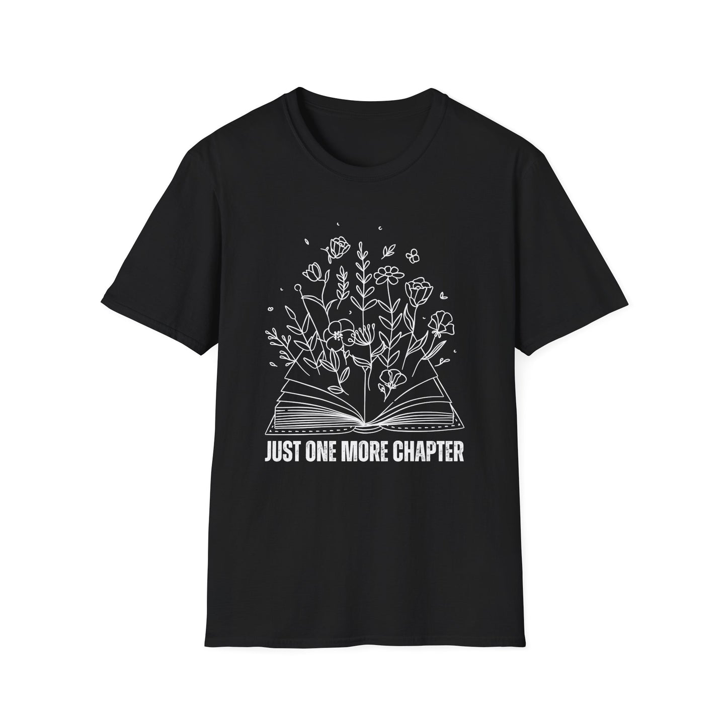 Just One More Chapter T Shirt Bookish Shirts BookWorm Floral Print Tee Book Addict T-Shirt - Reading Lover gift for Reader Shirt Librarian gift for Mom gifts for Library