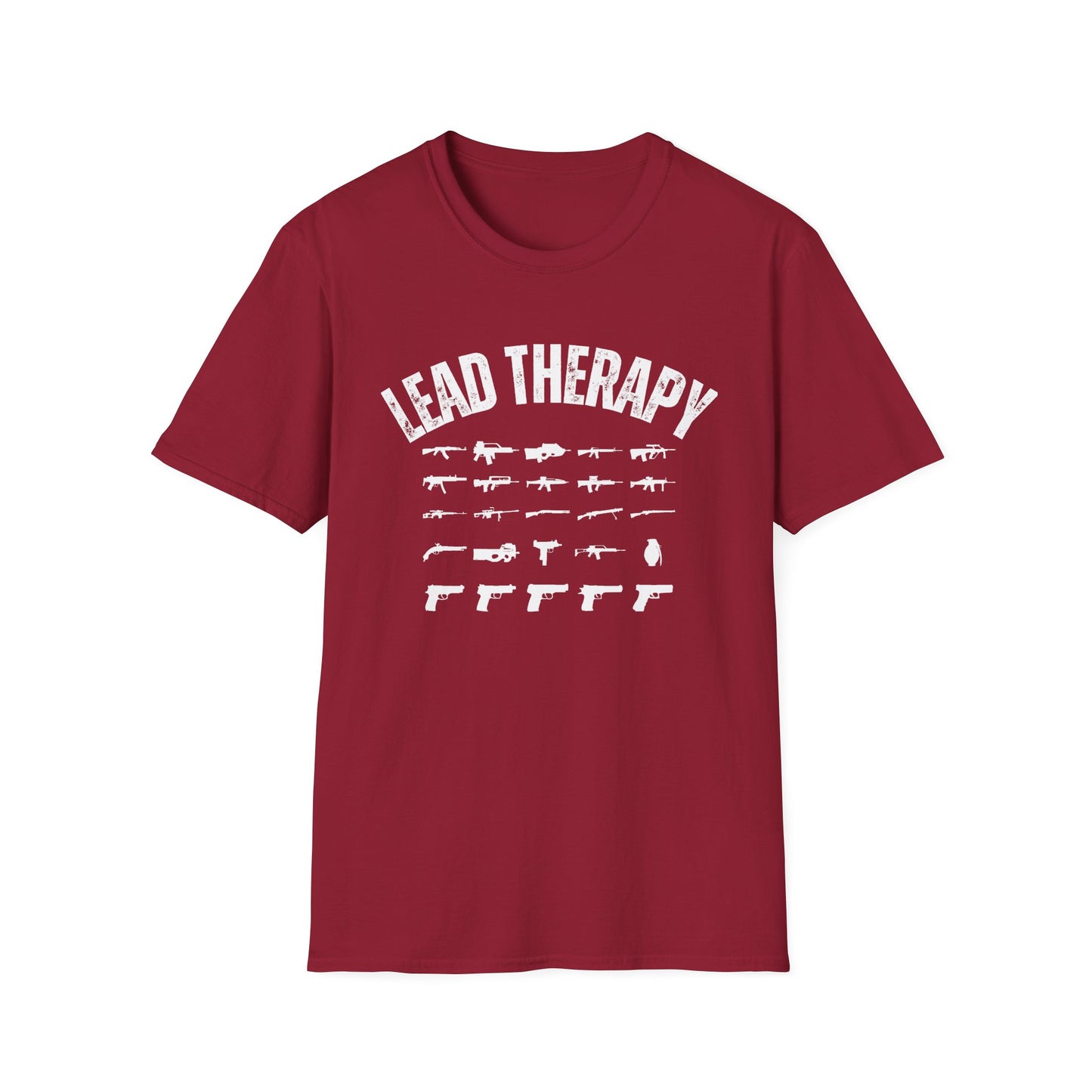 Gun Lover Lead Therapy Shooting Range Unisex Softstyle T-Shirt, Cool Second Amendment Tee, Gun Enthusiast Gift, Firearms Clothing, Pro-2A