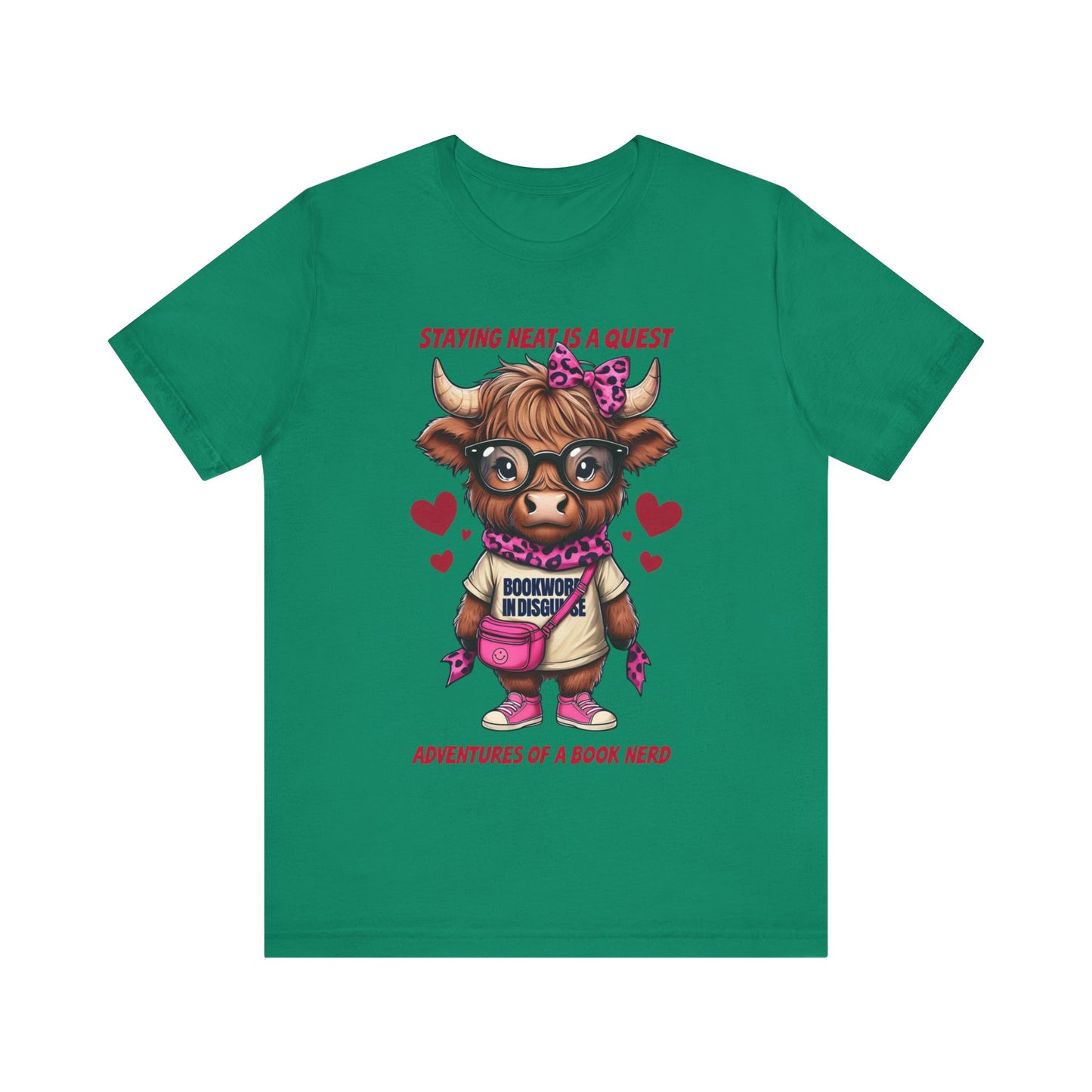 Bookworm Cow Shirr Unisex Tee, Book Nerd Funny T-Shirt, Reading Lover Gift, Novelty Graphic Top, Literature Enthusiast Shirt