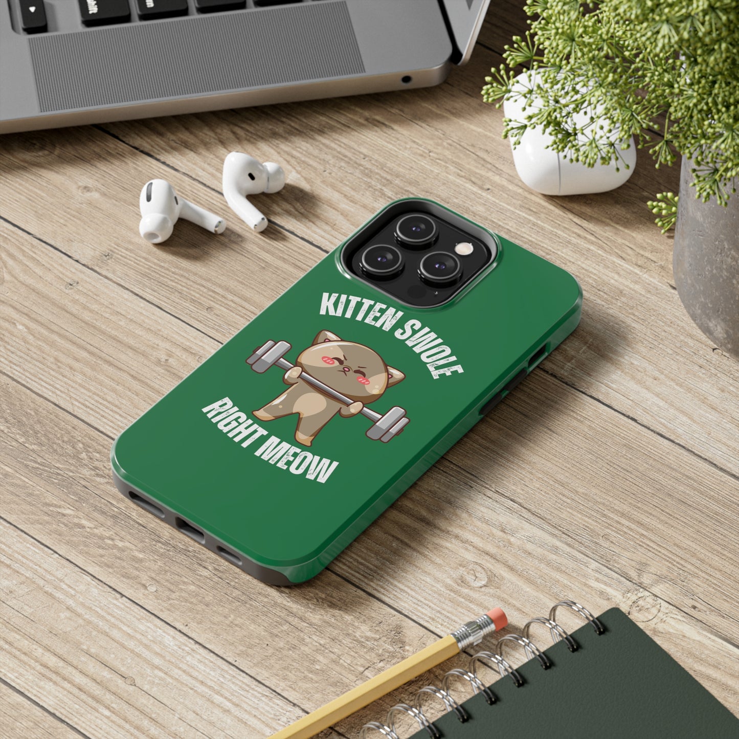 Funny Cat iPhone case for Gym Lover gift Cat Weightlifting Cat Lifting Weights Phone case for Workout Lover gift for Fitness enthusiast