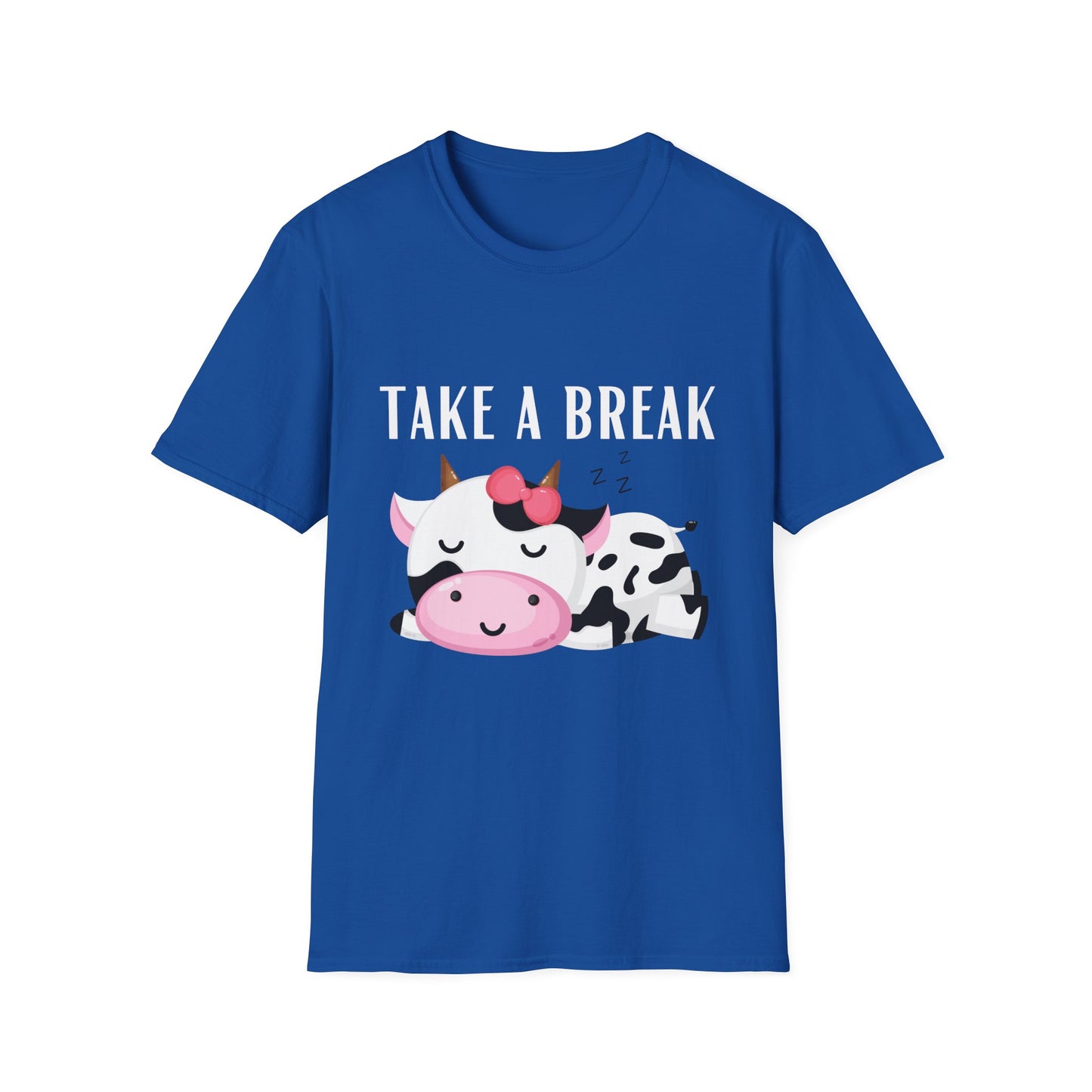 Cow T-shirt for Cow Lovers gift Funny Cow Shirt TAKE A BREAK Tee Women's Cozy T-shirt Soft Shirt for Women