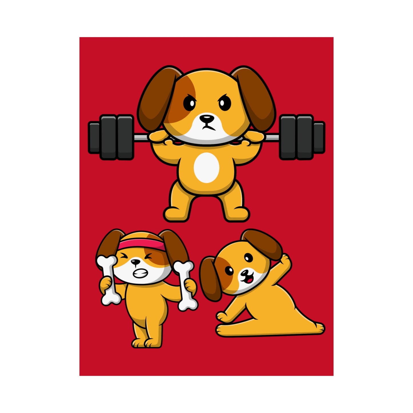 Gym Poster Funny Dog Lifting Weights Dogs Working Out Posters Powerlifting Puppy Poster for Workout Lover Gym Rat Home Gym Decor Wall Art