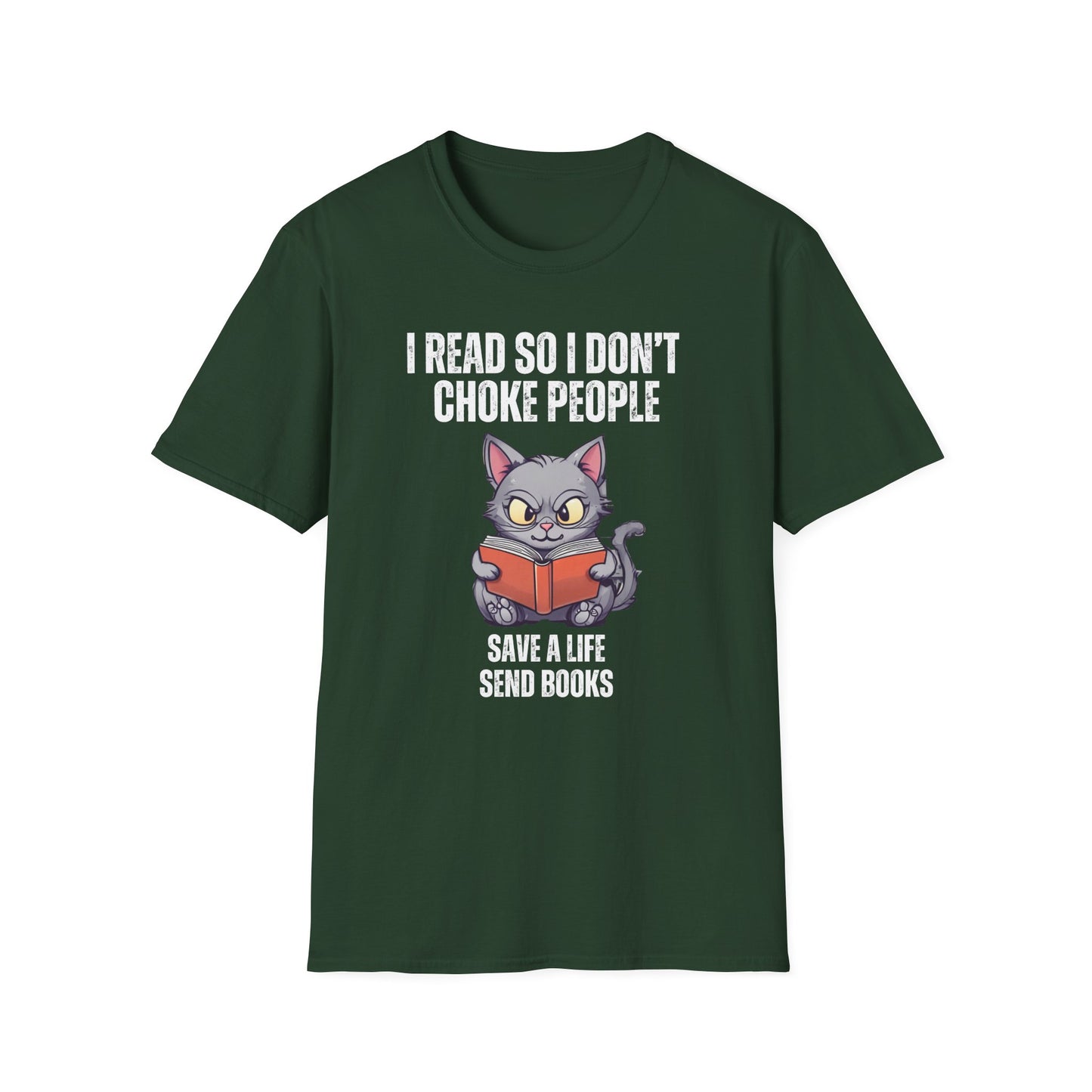Angry Cat Reading T-shirt Funny Kitty Shirts for Reader gift Book Lover gifts for Bookish T Shirts Save A Life Send Books Book Pun T Shirt
