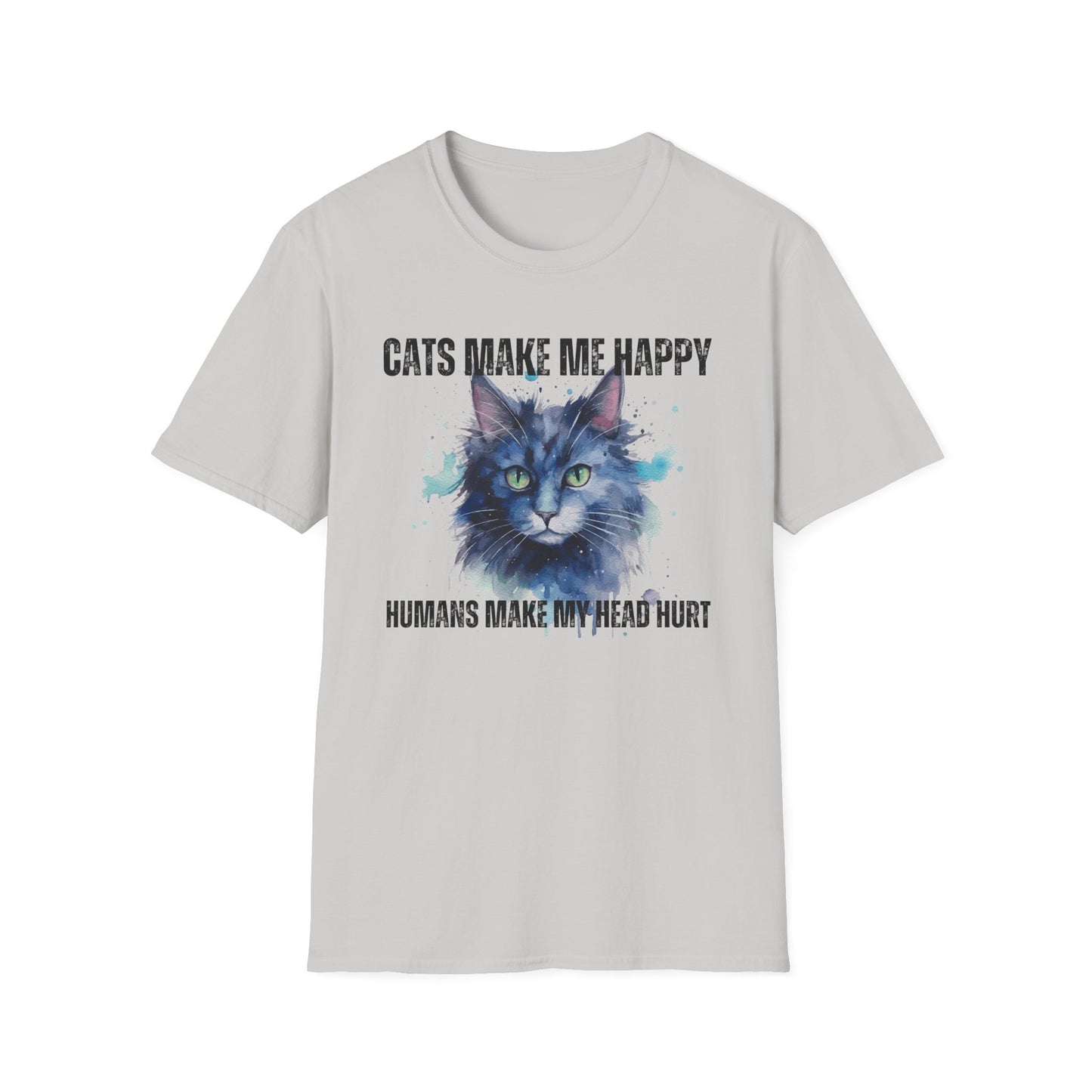 Colorful Cat Shirt for Cat Lover Tshirt for Cat Lovers gifts for Cat Moms gift Funny Cat Tshirt Cat Pun Tee Shirts Humans Make My Head Hurt