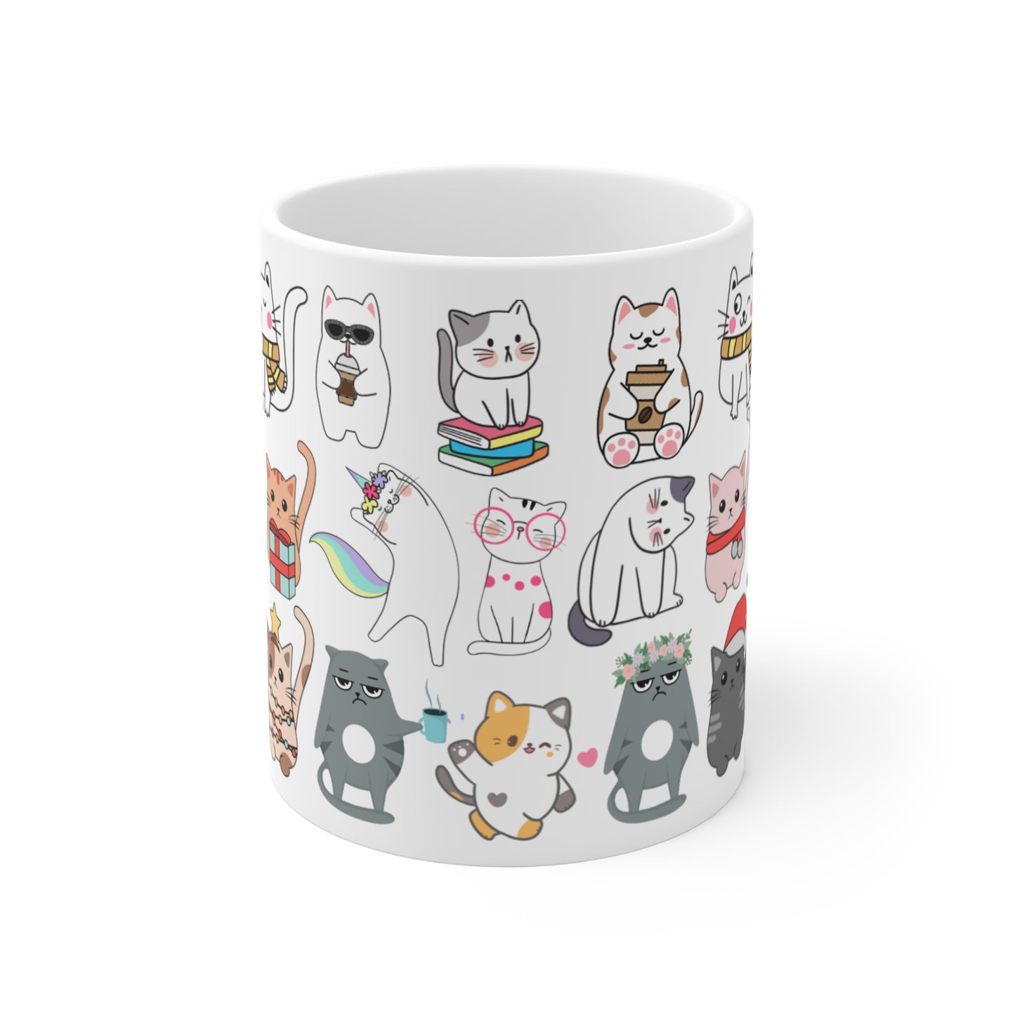 Cute Cat Mug for Cat Mom gift for Cat Lovers gift for Cat gift Adorable Coffee Mug Kitten Mug Cat All Over Print Cat Coffee Mug