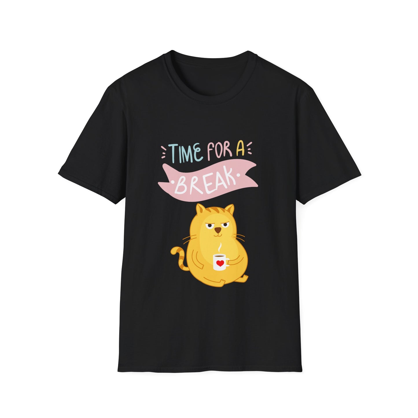 Funny Cat Shirt for Funny gift for Cat Lover T-shirt TIME for a BREAK T shirt Cat gift Cute Cats Shirts Funny Cat Tee for Coffee Lover gift