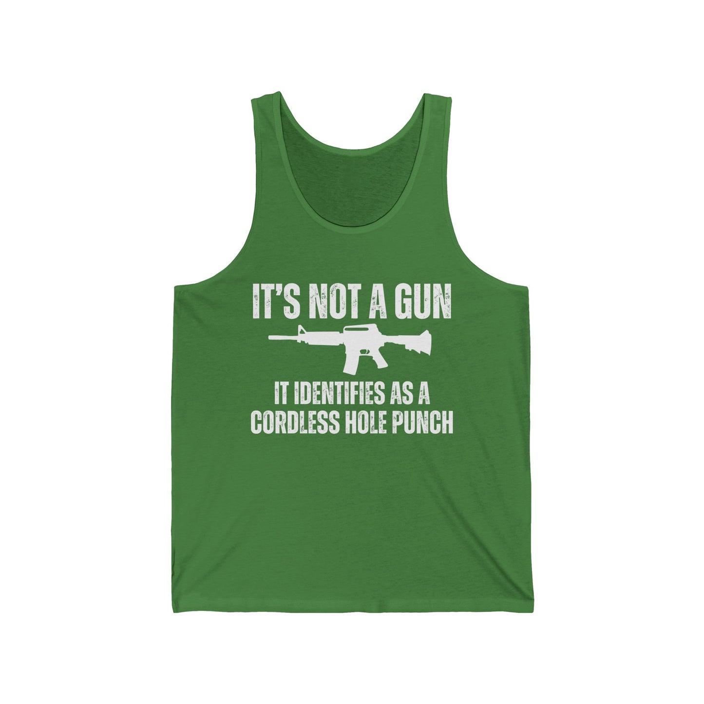 It's Not A Gun Tank Top My Gun Identifies As A Cordless Hole Punch Tank Top Funny Gun Saying Shirt Pro Gun Quote Tank Tops for Men gifts