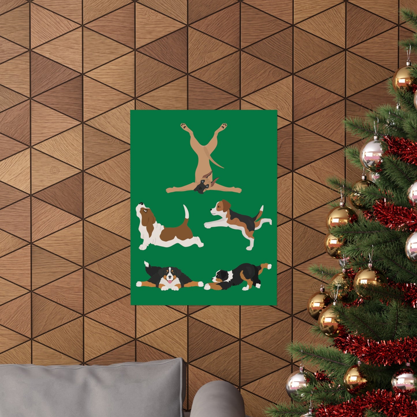 Gym Poster for Yoga Lover gift for Yogi Dog Mom Posters Funny Dogs Doing Yoga Wall Art for Home Gym gifts for Dog Lover Workout Studio