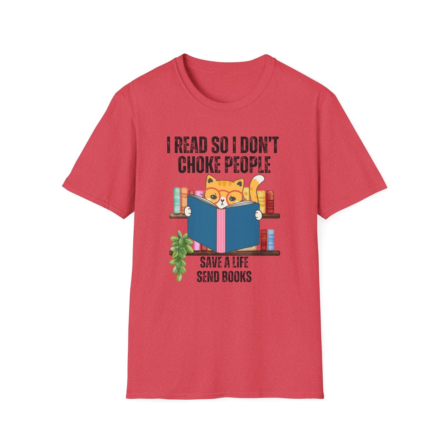 Cat Book Shirts for Reading Lover gift for Cat Mom gifts for Bookworm T-shirts Funny Bookish T Shirt I read so I don't choke people