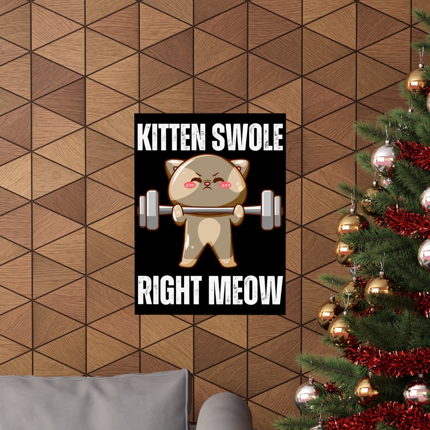 Funny Cat Lifting Weights Poster for Home Gym gift for Cat Lover gifts for Cat Dad Posters for Cat Mom gift Cats Weightlifting Powerlifting