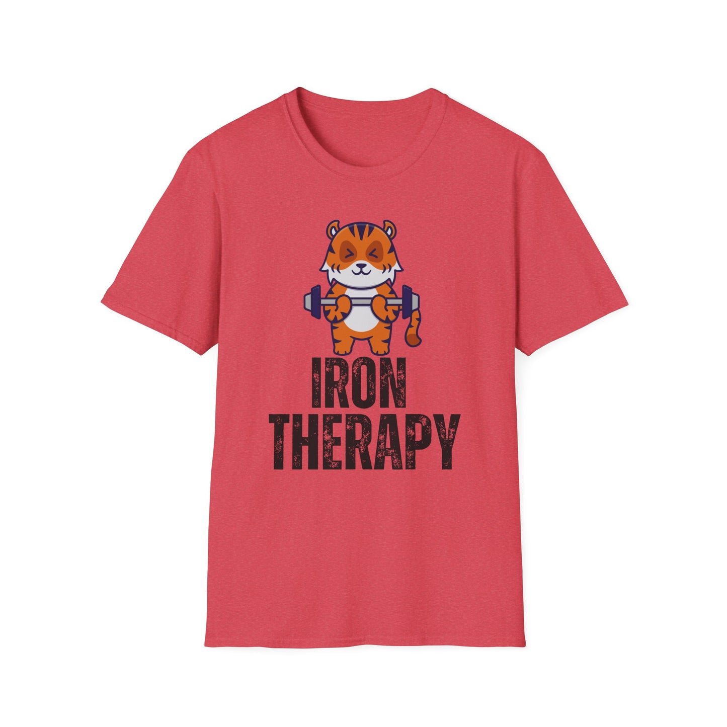 Tiger Working out T-shirt IRON THERAPY T Shirt for Gym Lover gift for Fitness Lover T Shirt for Cross Fit Lover Weightlifting Tee