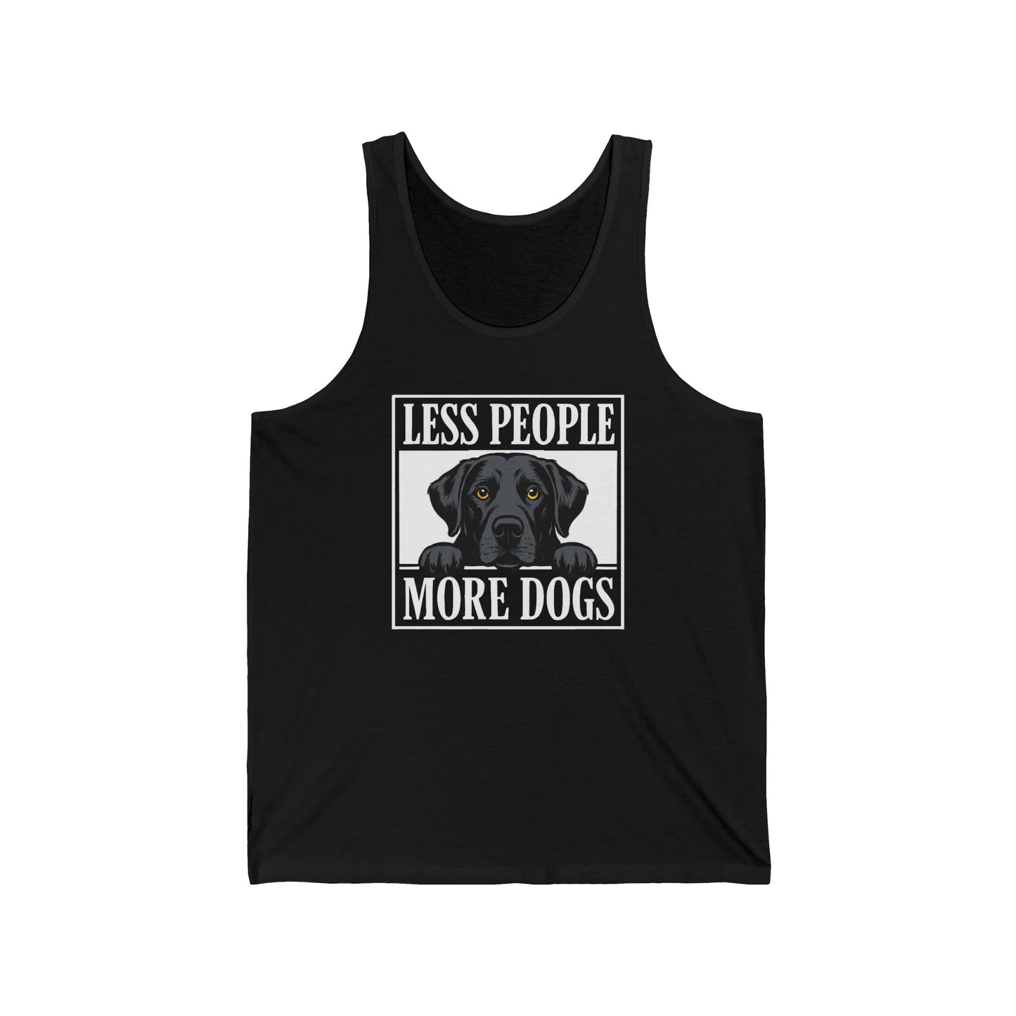 Black Lab Dog Lover Unisex Tank Top, Less People More Dogs Labrador Retriever Sleeveless Shirt, Pet Owner Gift, Animal Lover Tee, Summer