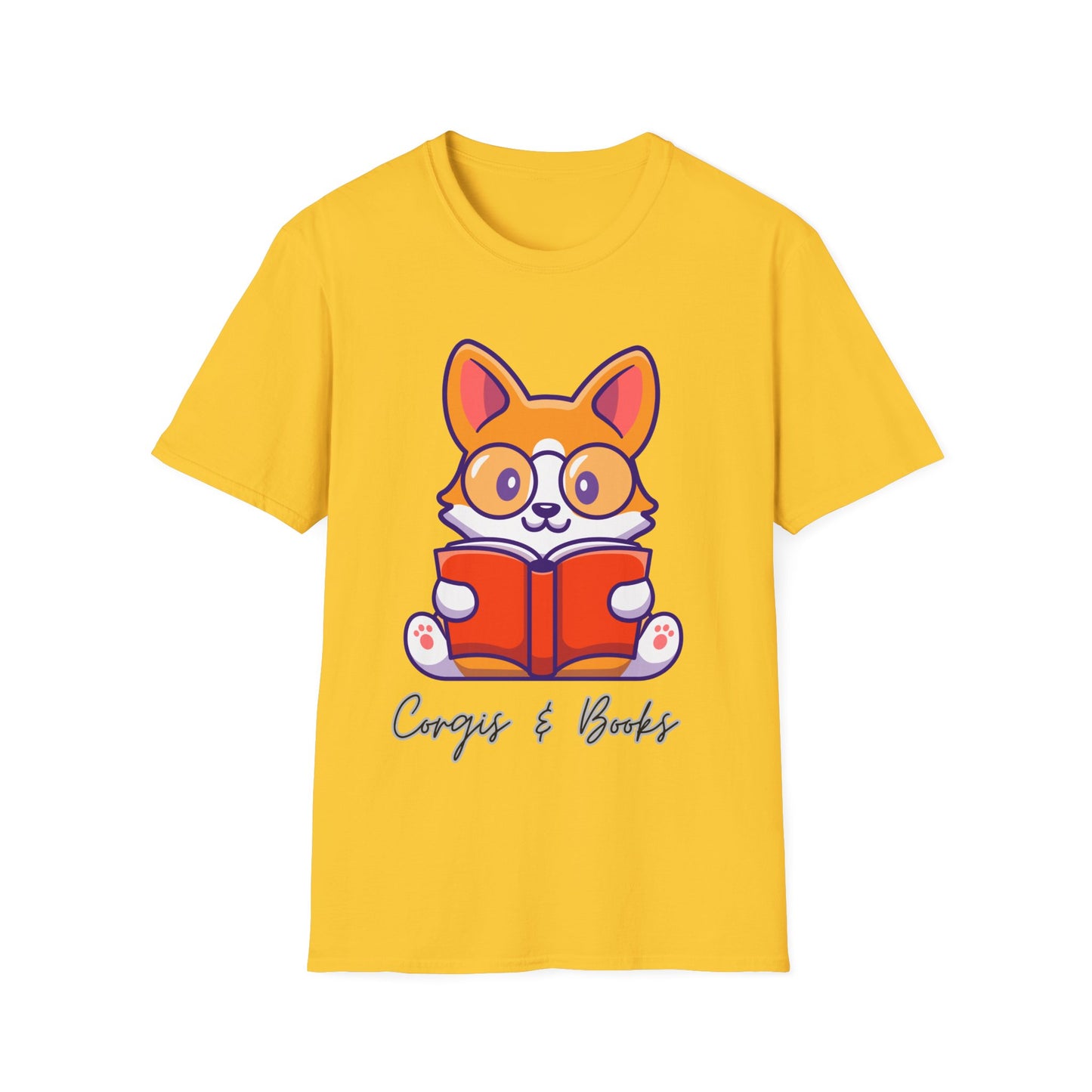 Corgi's & Books T Shirt for Corgi Lover Gift for Book Lover Soft Cotton T-shirt Dog Lovers Shirts Book Lover Shirt