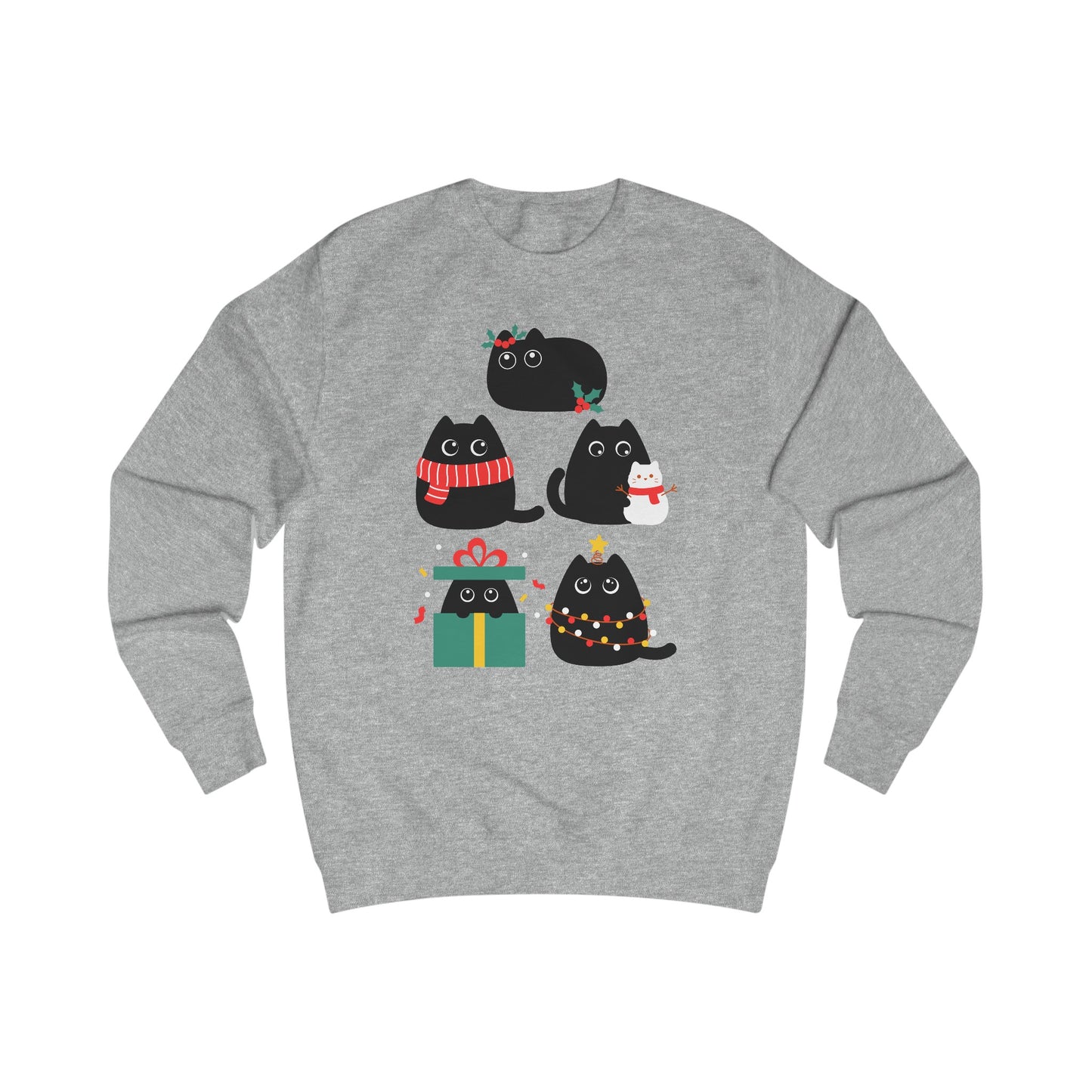 Black Cat Christmas Sweatshirt for Cats Lover gift for Funny Christmas Sweater for Christmas Party Sweater gifts for Cat Mom present