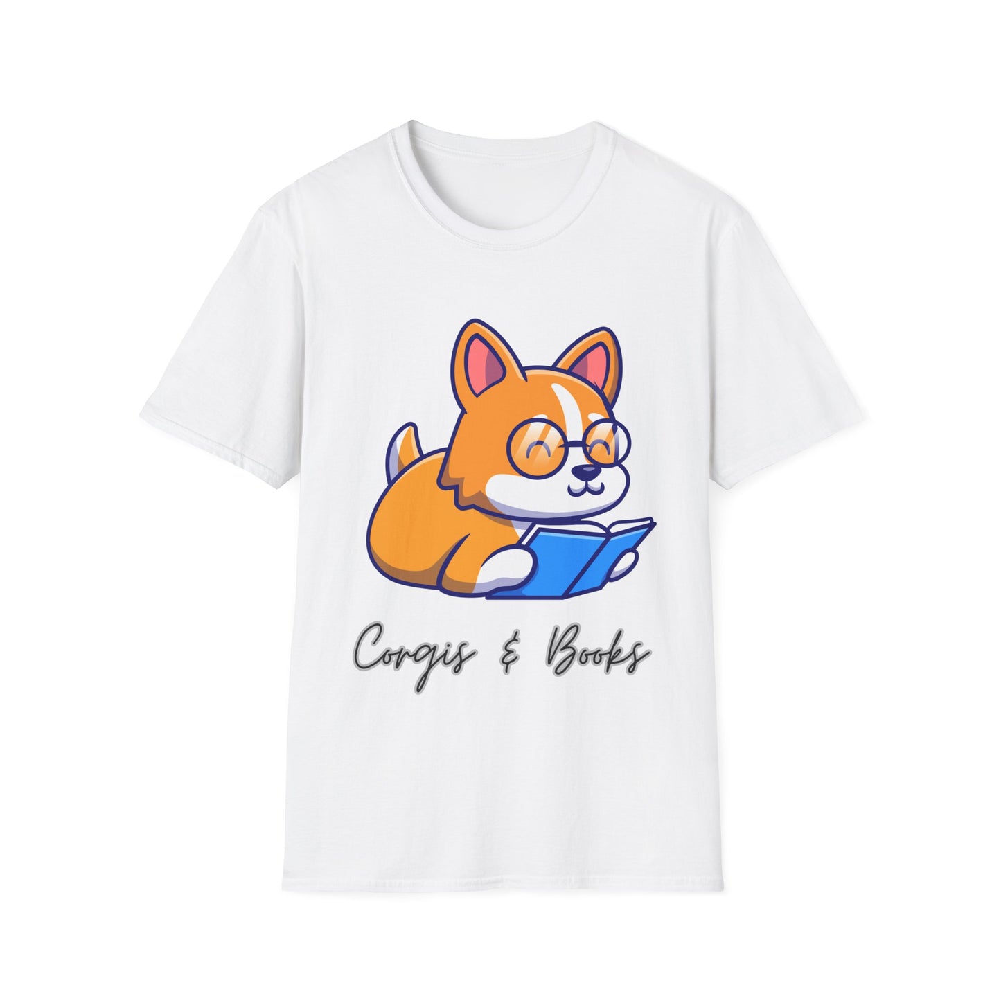 Corgi's & Books T Shirt for Corgi Lover Gift for Book Lover Soft Cotton T-shirt Dog Lovers Shirts Book Lover Shirt