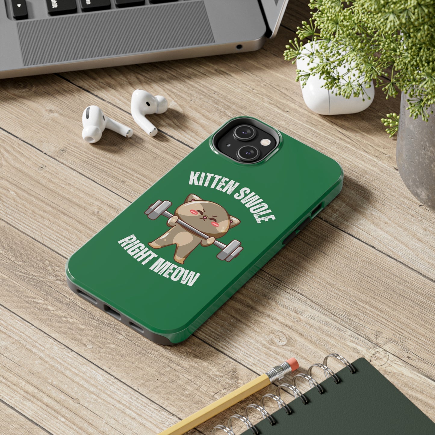 Funny Cat iPhone case for Gym Lover gift Cat Weightlifting Cat Lifting Weights Phone case for Workout Lover gift for Fitness enthusiast