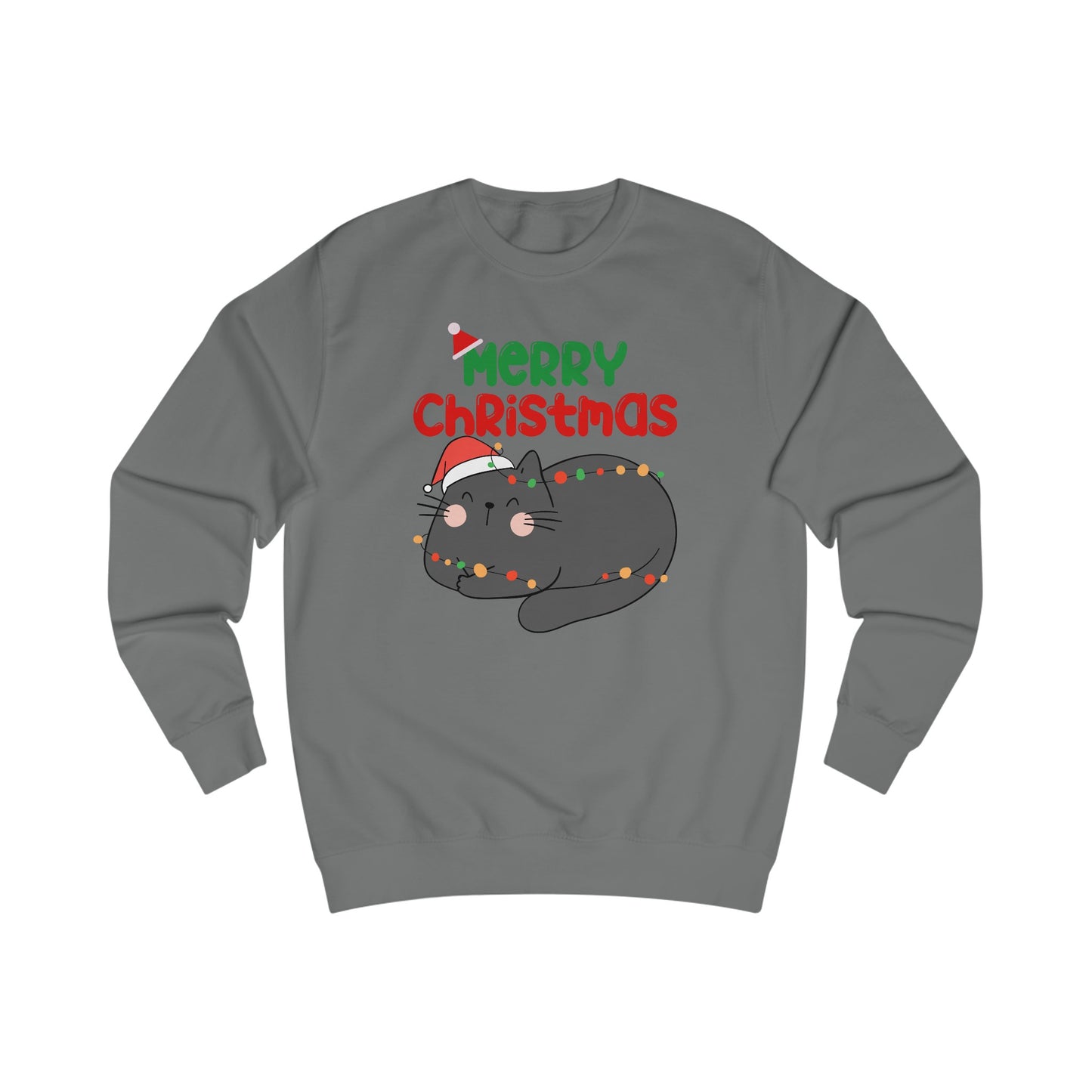 Christmas Sweatshirt for Cat Lover gift for Christmas Cats Sweater for Black Cat Lover Sweater for Christmas party for Women's present ideas