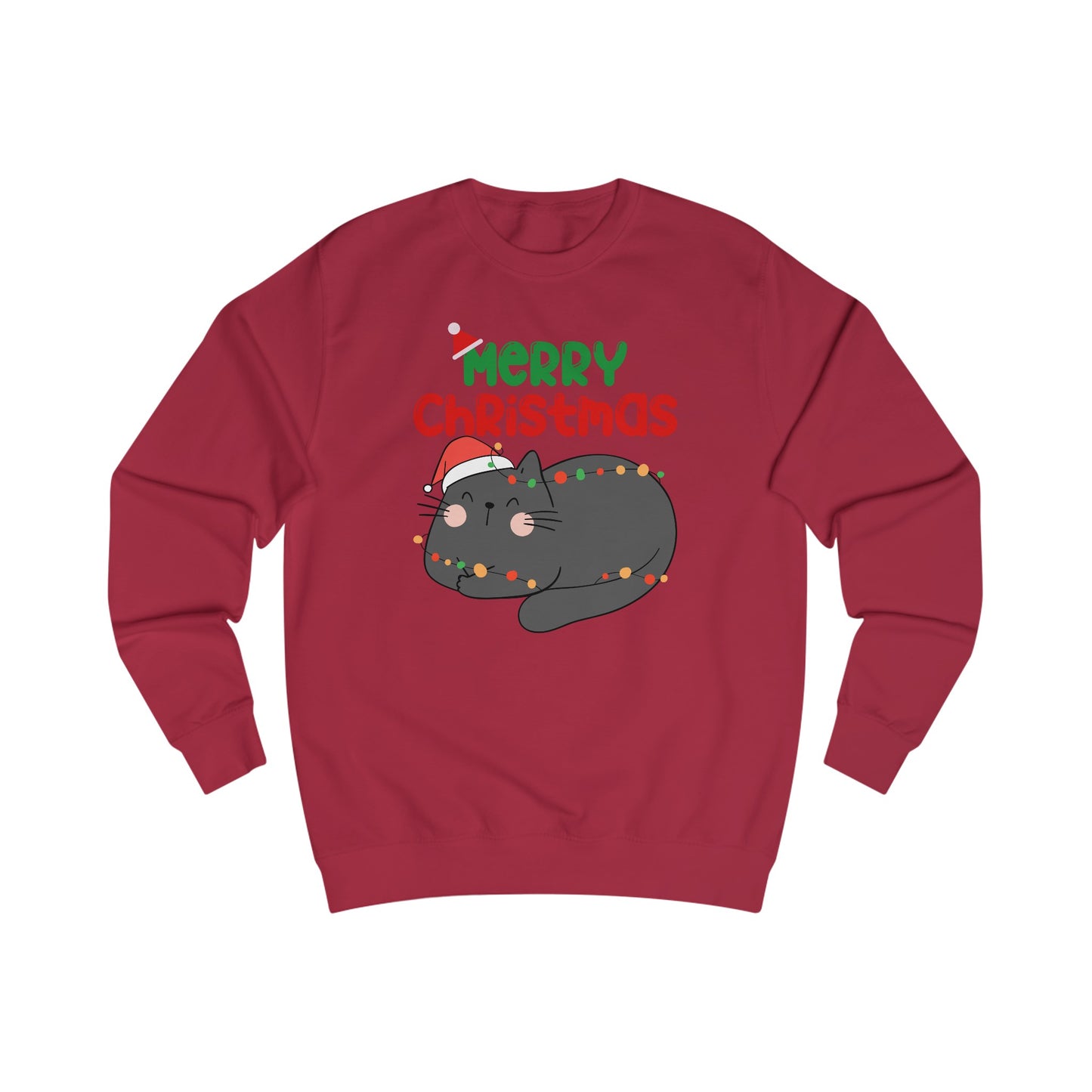 Christmas Sweatshirt for Cat Lover gift for Christmas Cats Sweater for Black Cat Lover Sweater for Christmas party for Women's present ideas