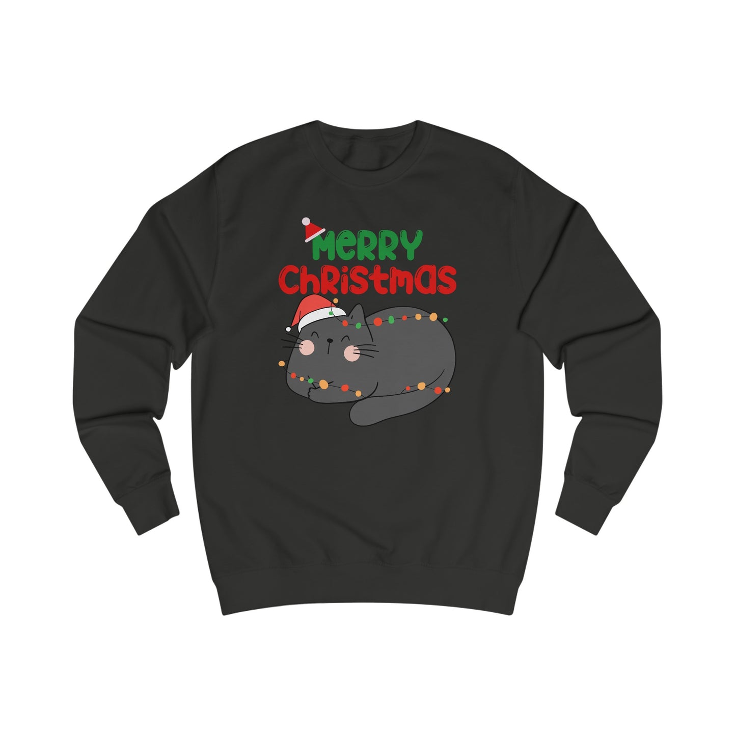 Christmas Sweatshirt for Cat Lover gift for Christmas Cats Sweater for Black Cat Lover Sweater for Christmas party for Women's present ideas