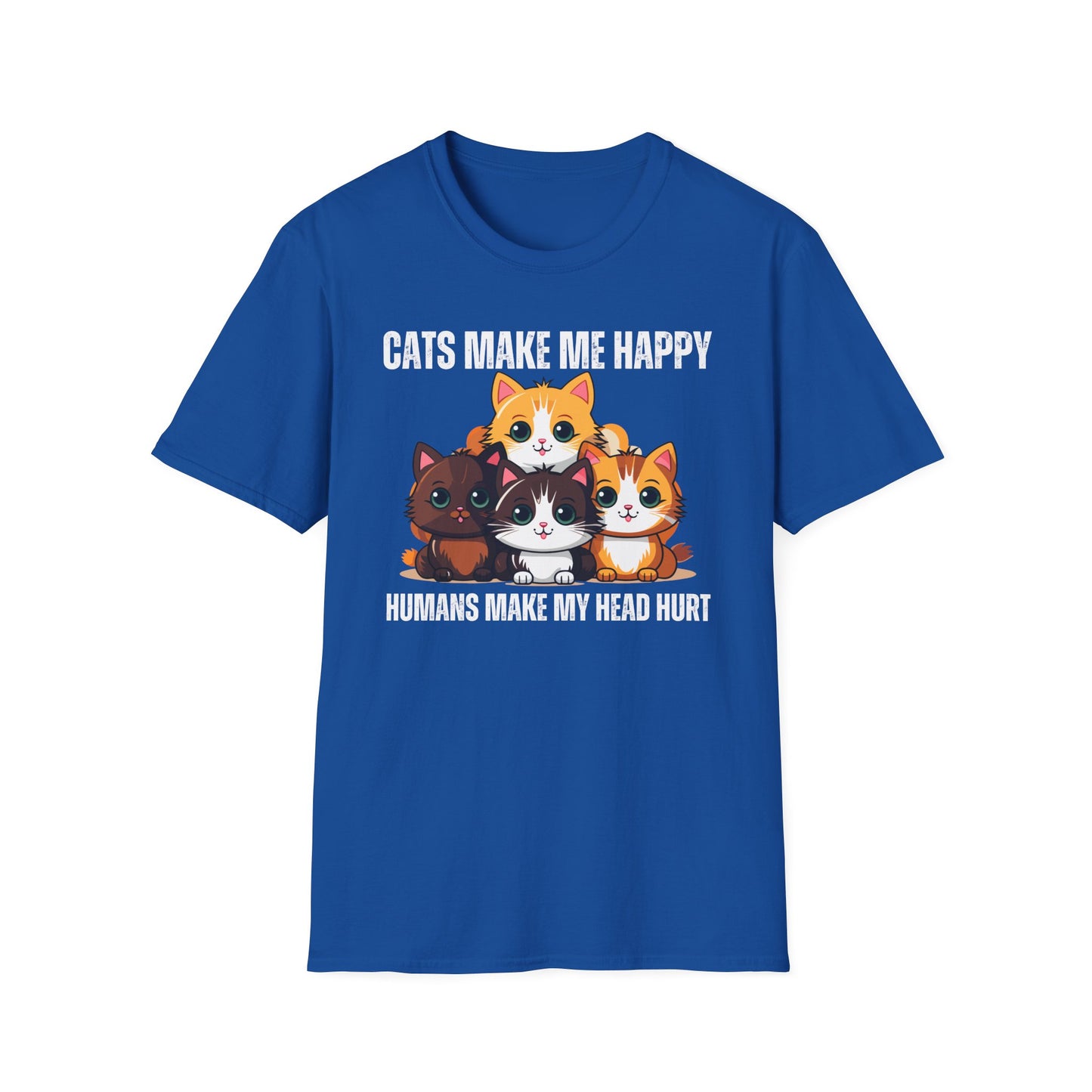 Funny Kitten Shirt for Cat Lover gift for Cat Mom T Shirts Cute Kitty T-shirt for Cat Addict gifts Cats Make Me Happy Humans Make My Head Hurt
