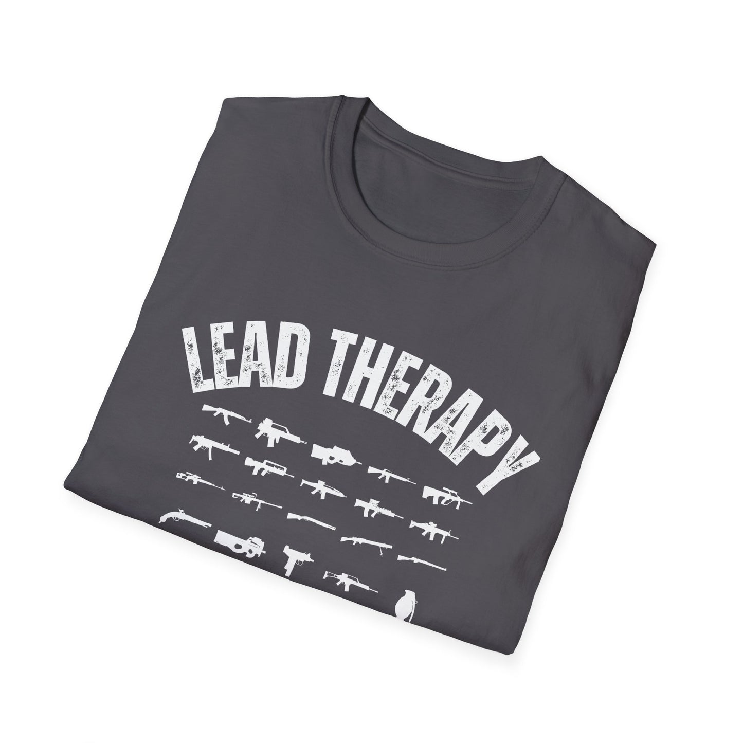 Gun Lover Lead Therapy Shooting Range Unisex Softstyle T-Shirt, Cool Second Amendment Tee, Gun Enthusiast Gift, Firearms Clothing, Pro-2A