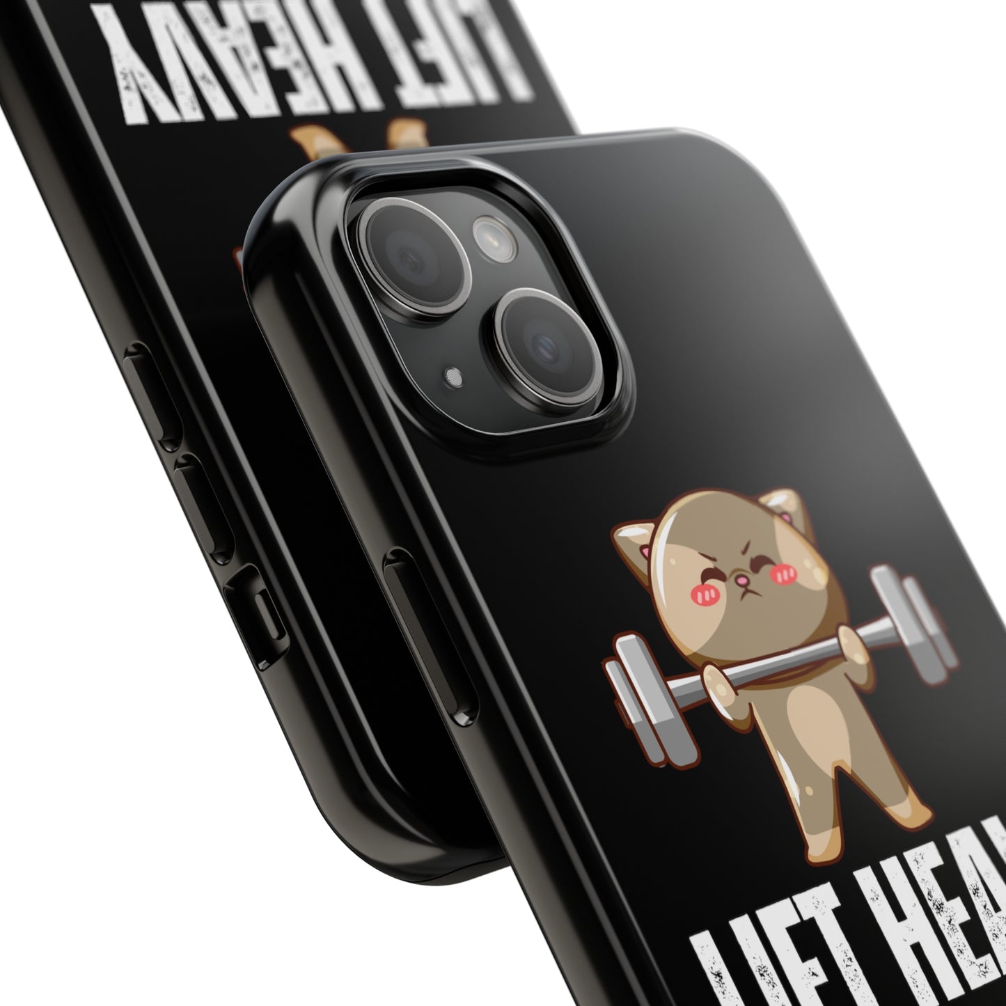 Funny Cat iPhone Case for Gym lover gift for Fitness Lover Cat Lifting Weights Lift HEAVY Pet CATS protective case