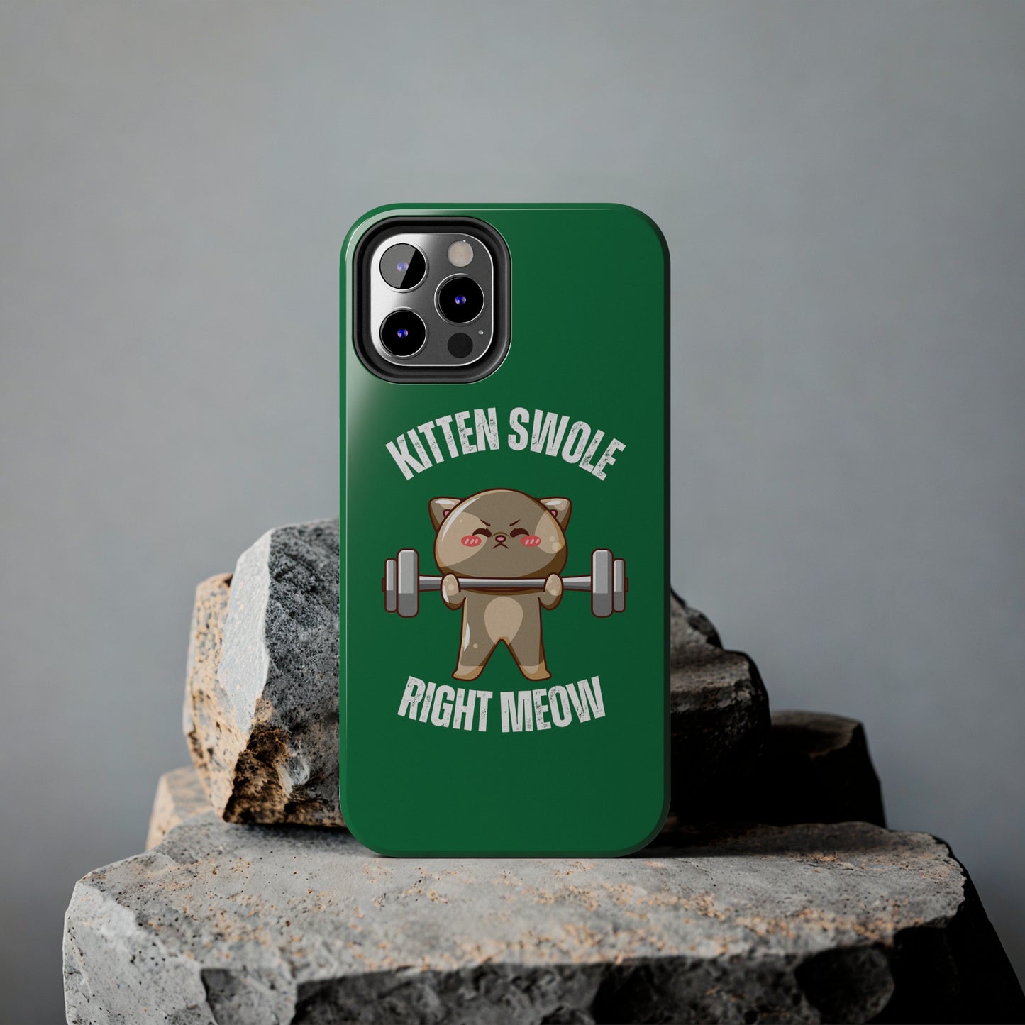 Funny Cat iPhone case for Gym Lover gift Cat Weightlifting Cat Lifting Weights Phone case for Workout Lover gift for Fitness enthusiast