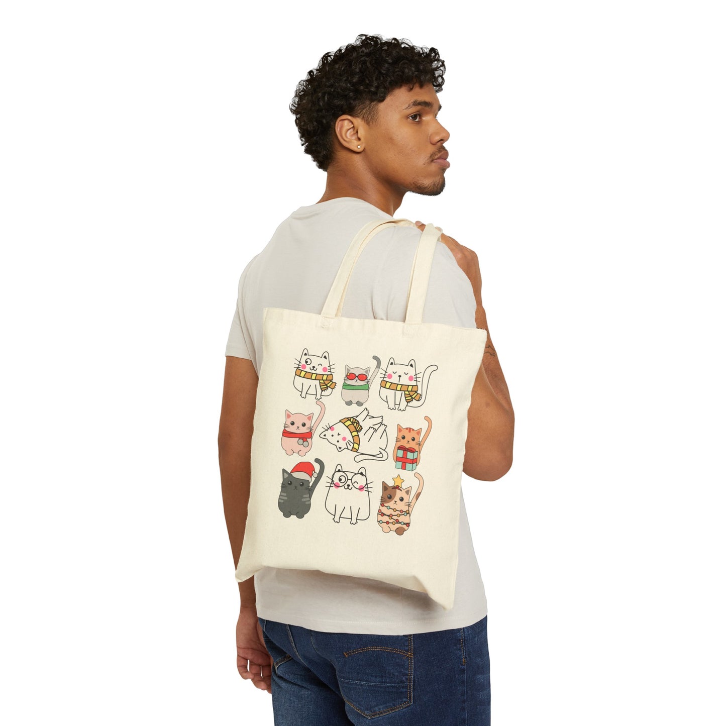 Minimalist Cats Canvas Tote Bag Trending Kitty Cat Totes for Mom gifts for Cat Lover gift for Her Funny Kitten Bag Reusable Shopping Bags