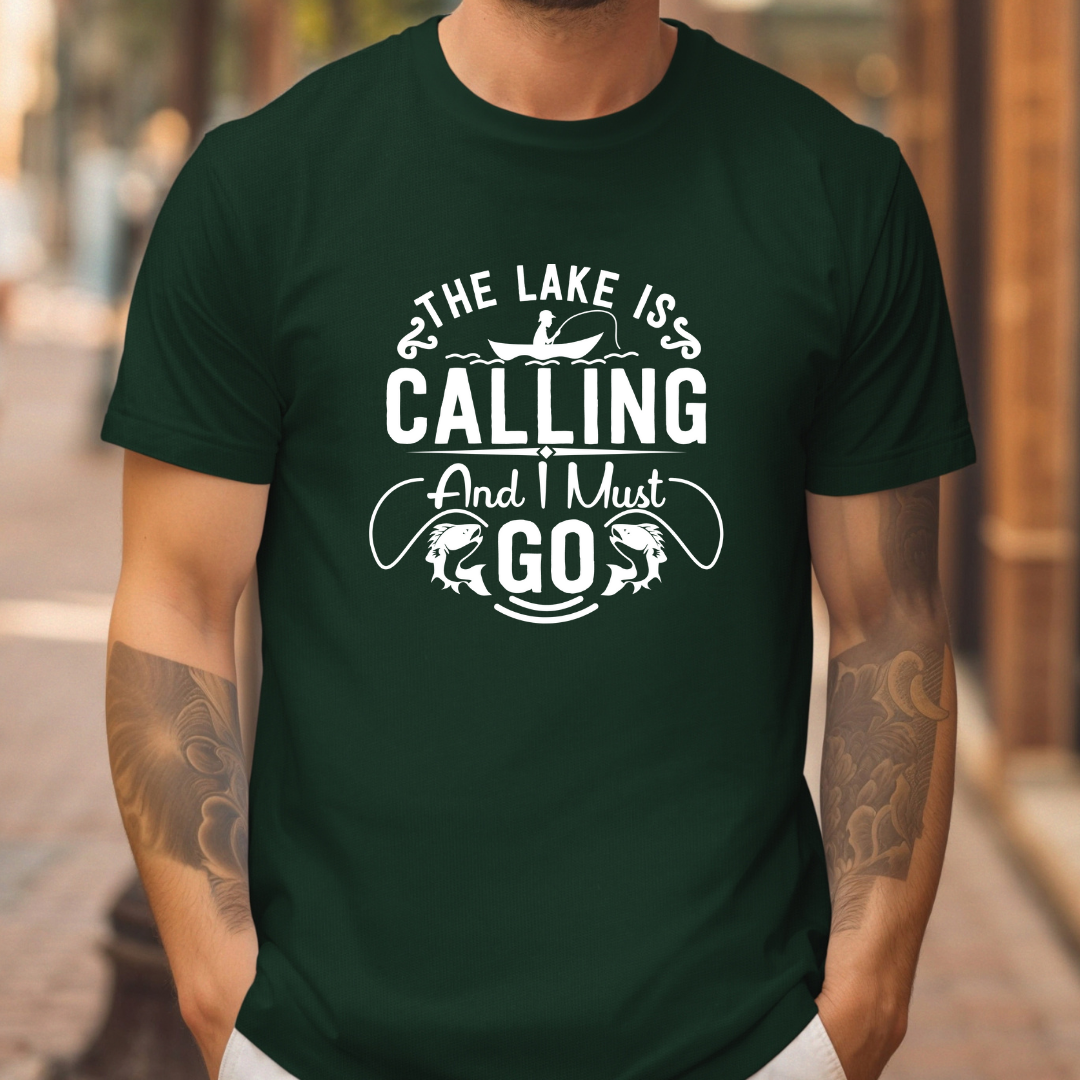Fishing Shirt for Hunting gifts for Christmas present for Hunter gift Hunting T Shirt Fisher T-shirts for Fishing gifts The Lake is Calling