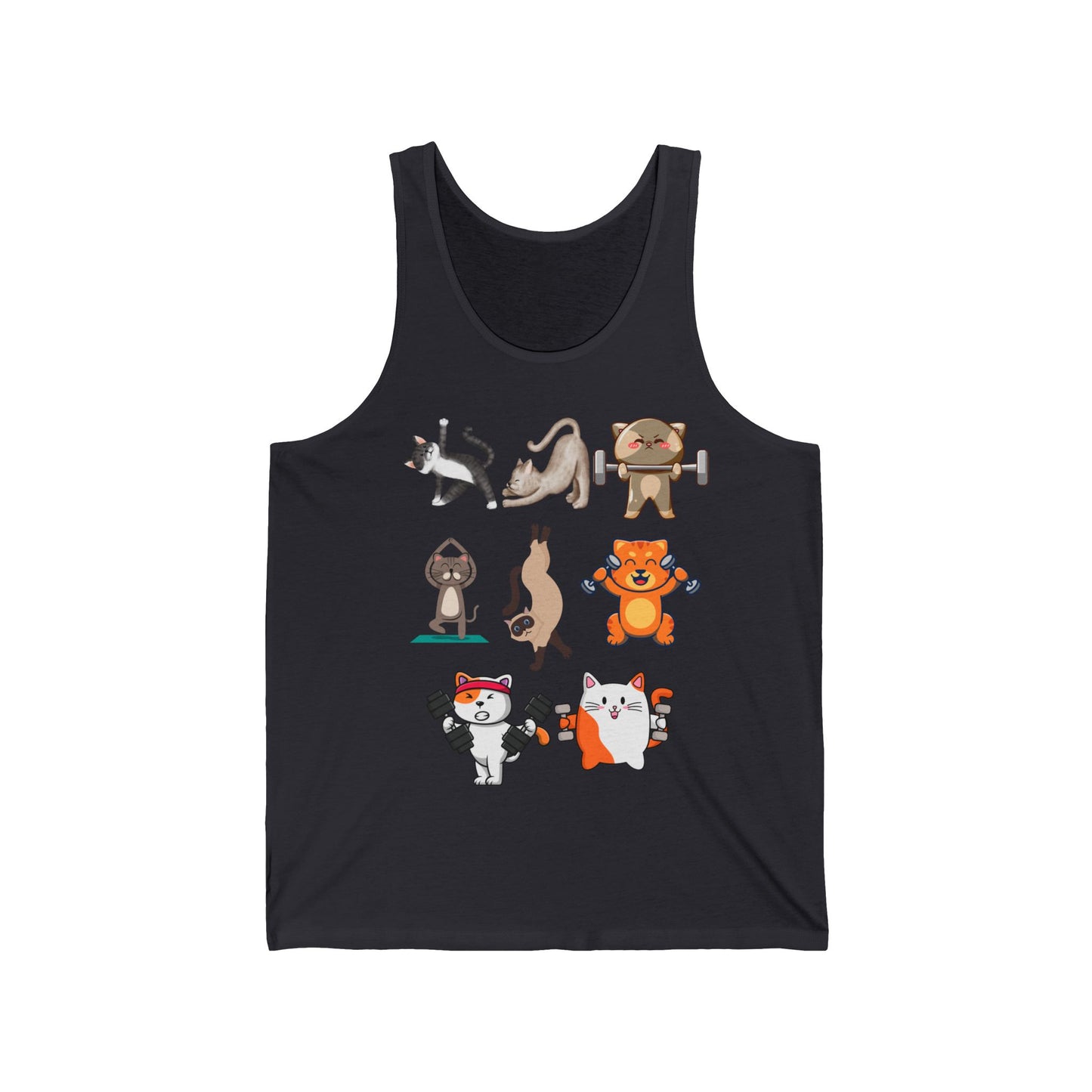 Funny Cat Tank Top for Workout Lover gift for Gym Lovers Tank Tops Cats Lifting Weights Shirt Cat Powerlifting Tank Top Cats Working Out