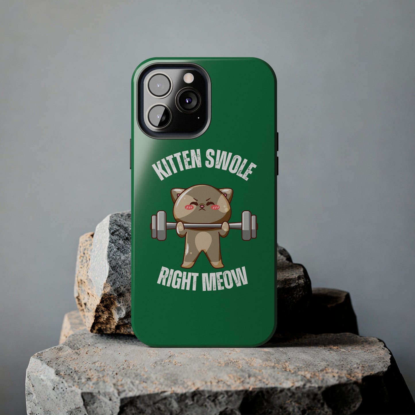 Funny Cat iPhone case for Gym Lover gift Cat Weightlifting Cat Lifting Weights Phone case for Workout Lover gift for Fitness enthusiast