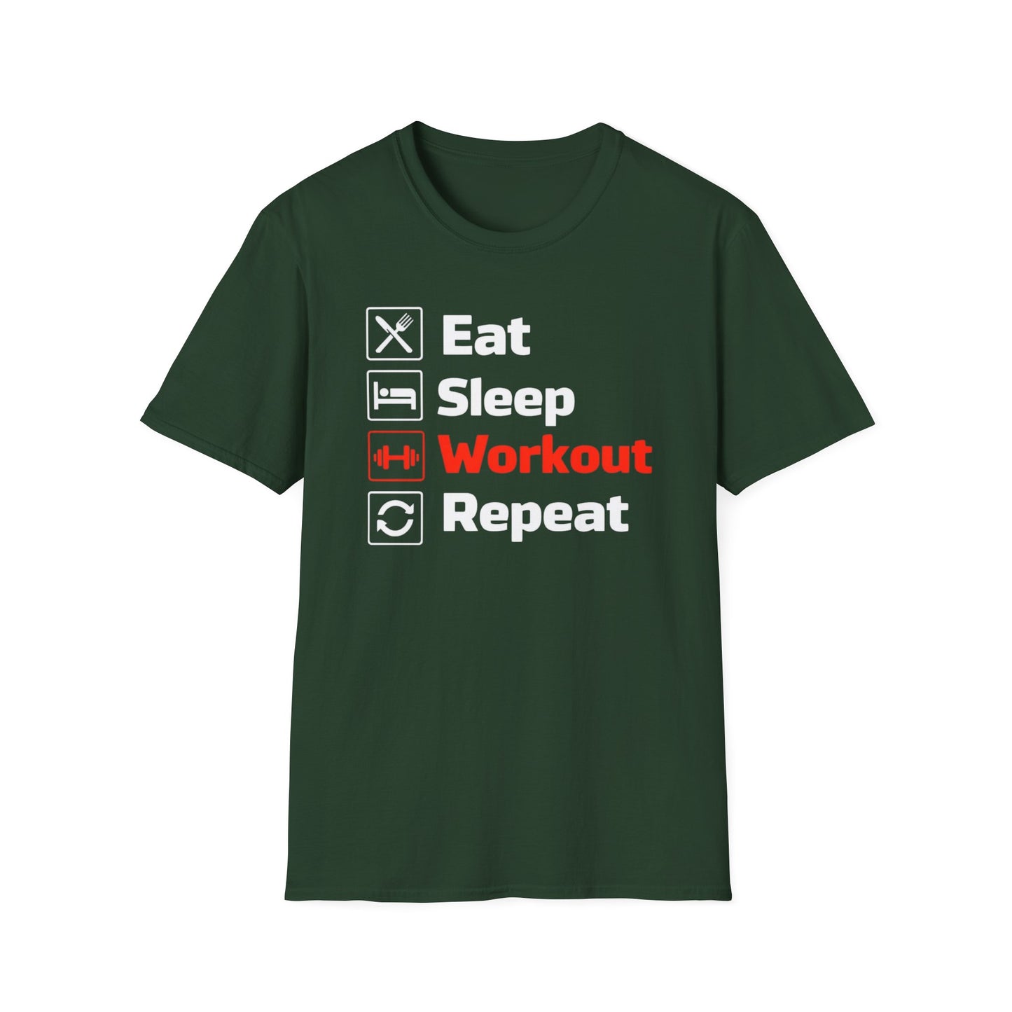 Eat Sleep Workout Repeat TShirt for Gym Shirts for Workout Tops for Gym Lover gift ideas for CHristmas gift for Powerlifter T-shirt for Him