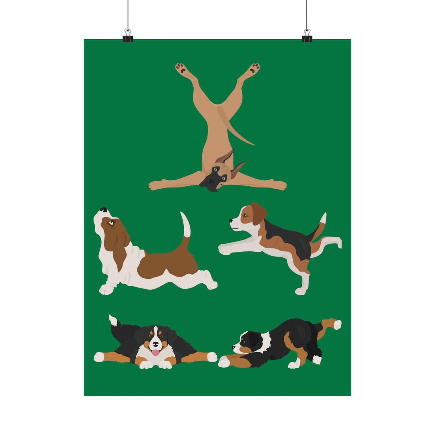 Gym Poster for Yoga Lover gift for Yogi Dog Mom Posters Funny Dogs Doing Yoga Wall Art for Home Gym gifts for Dog Lover Workout Studio