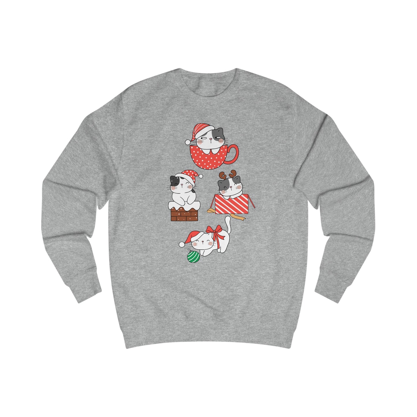 Adorable Cat Present for Christmas Cat Sweatshirt for Cat Lover gifts for Funny Christmas Sweater for Women's Christmas Sweatshirts