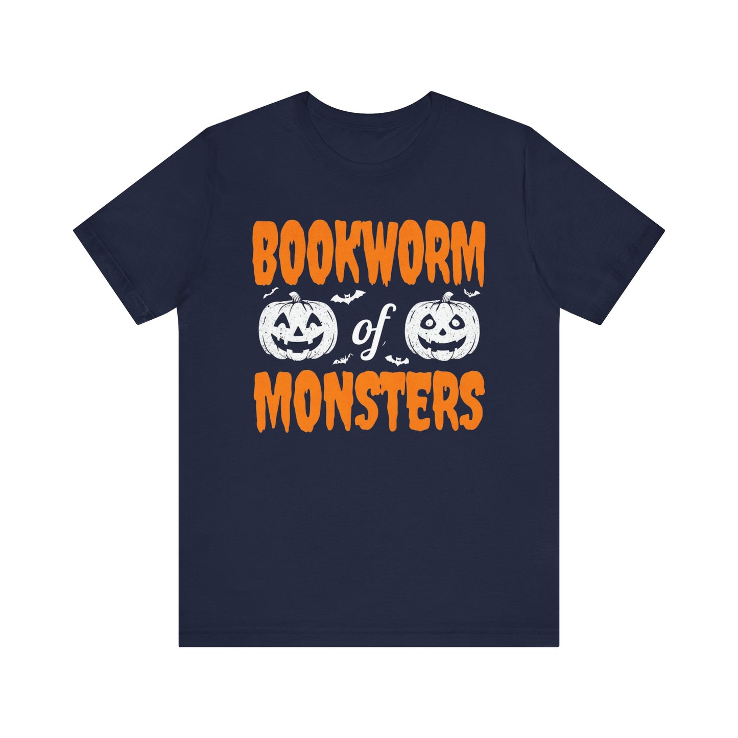 Bookworm of Monsters Halloween Tee, Reading Lover T-Shirt, Unisex Jersey Shirt, Halloween Book Shirt, Monster Lover Gift