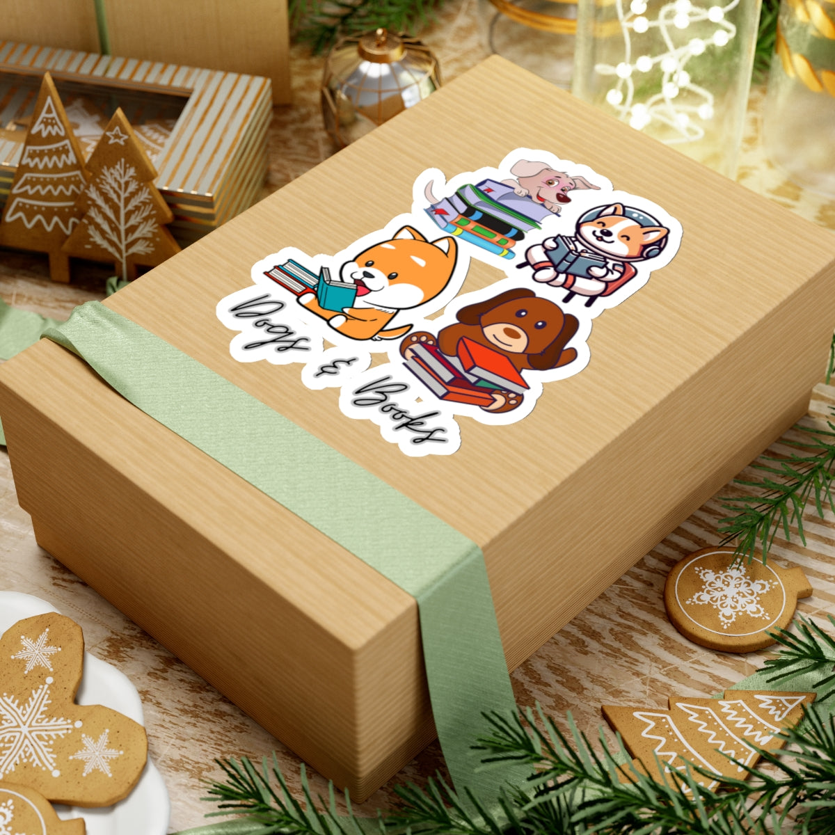 Cute Dogs Reading Sticker for Book Lovers gifts for Bookworms and Dog Mom Cute Dog Stickers Bookish Sticker for Dog Dad mom gifts