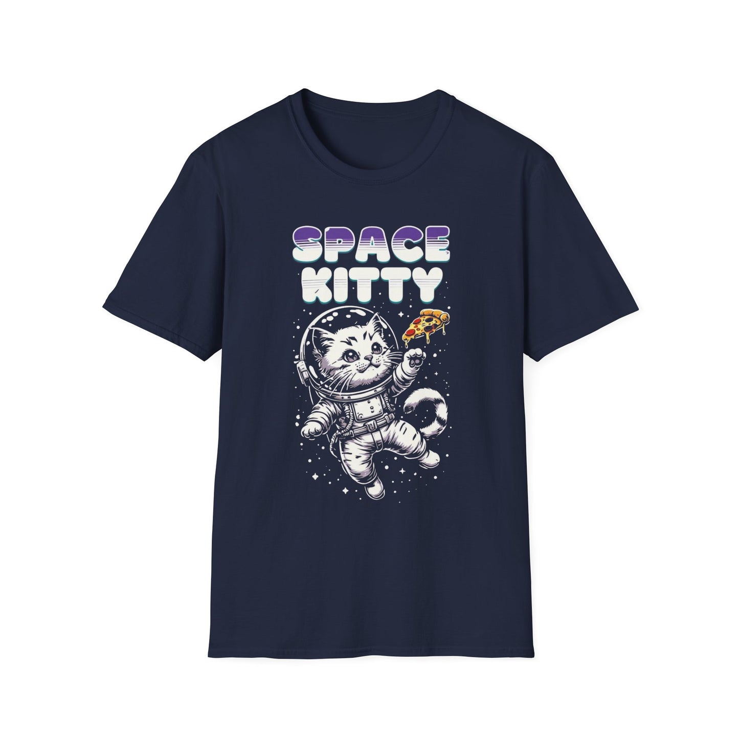 Space Kitty TShirt Funny Cat T-shirt for Funny gifts for Cat Lover T-shirts Funny Cats TShirts Funny Cat Pizza Tee Shirt Space Kitten Tees