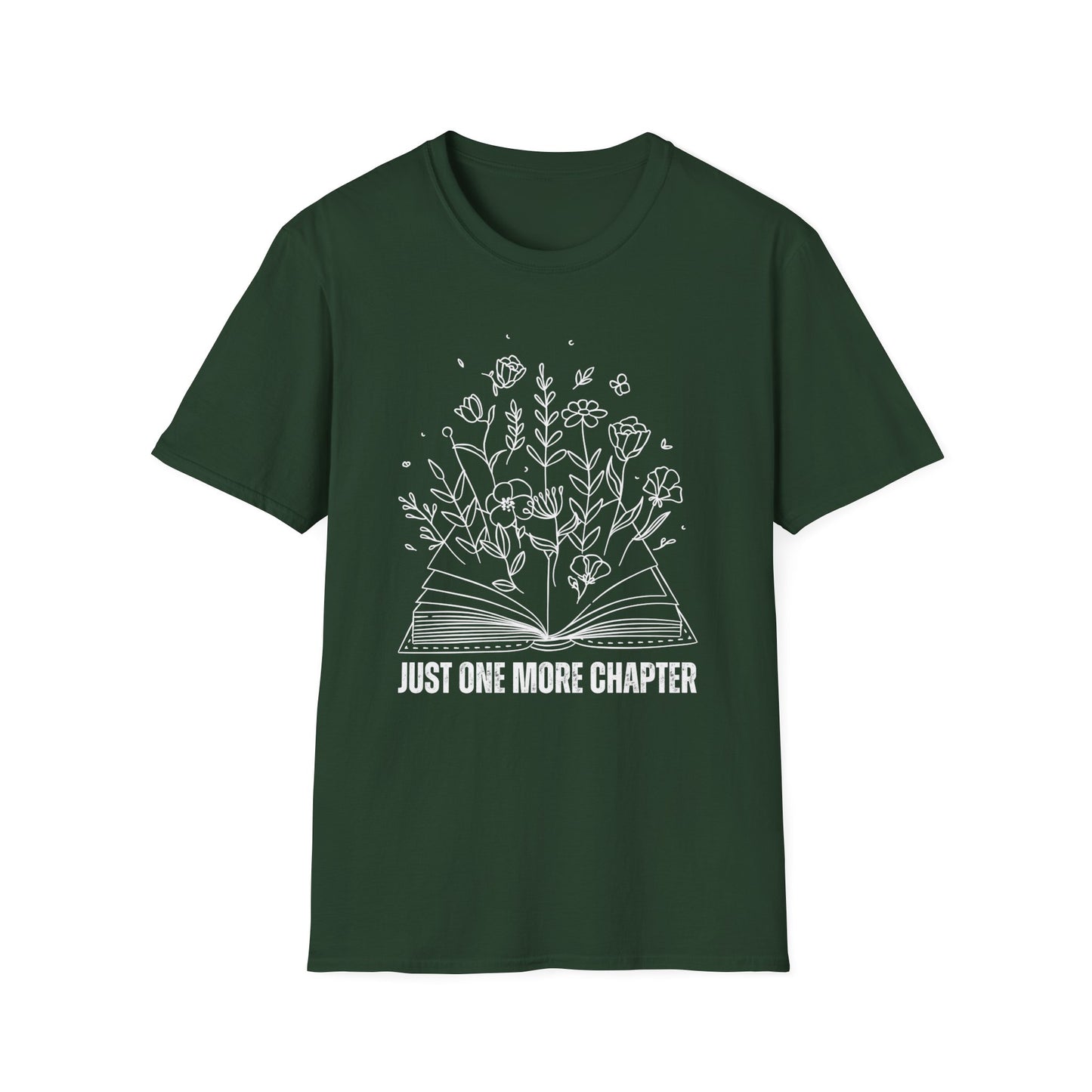 Just One More Chapter T Shirt Bookish Shirts BookWorm Floral Print Tee Book Addict T-Shirt - Reading Lover gift for Reader Shirt Librarian gift for Mom gifts for Library