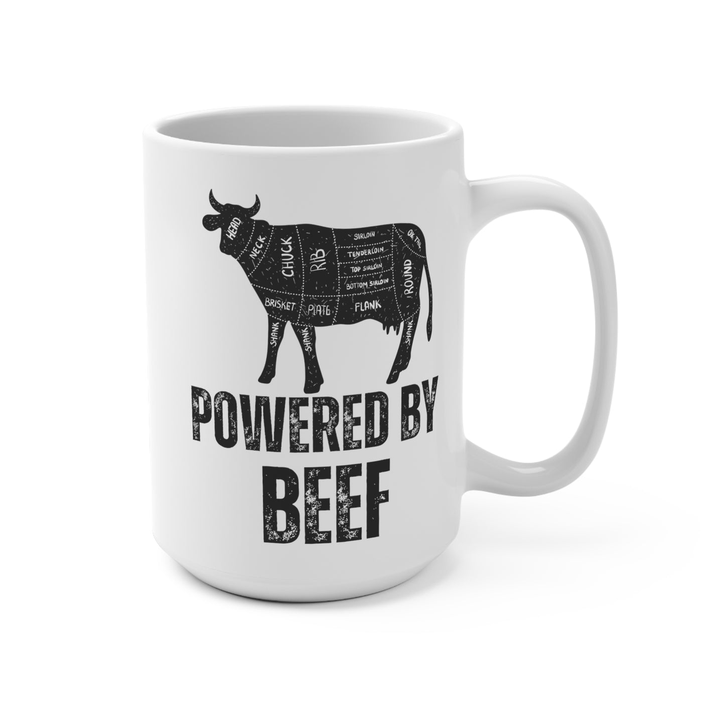 Funny Cow Mug or Meat Lover gift for Cow Lover POWERED BY BEEF Coffee Mug Not In The Mood Cup 15oz
