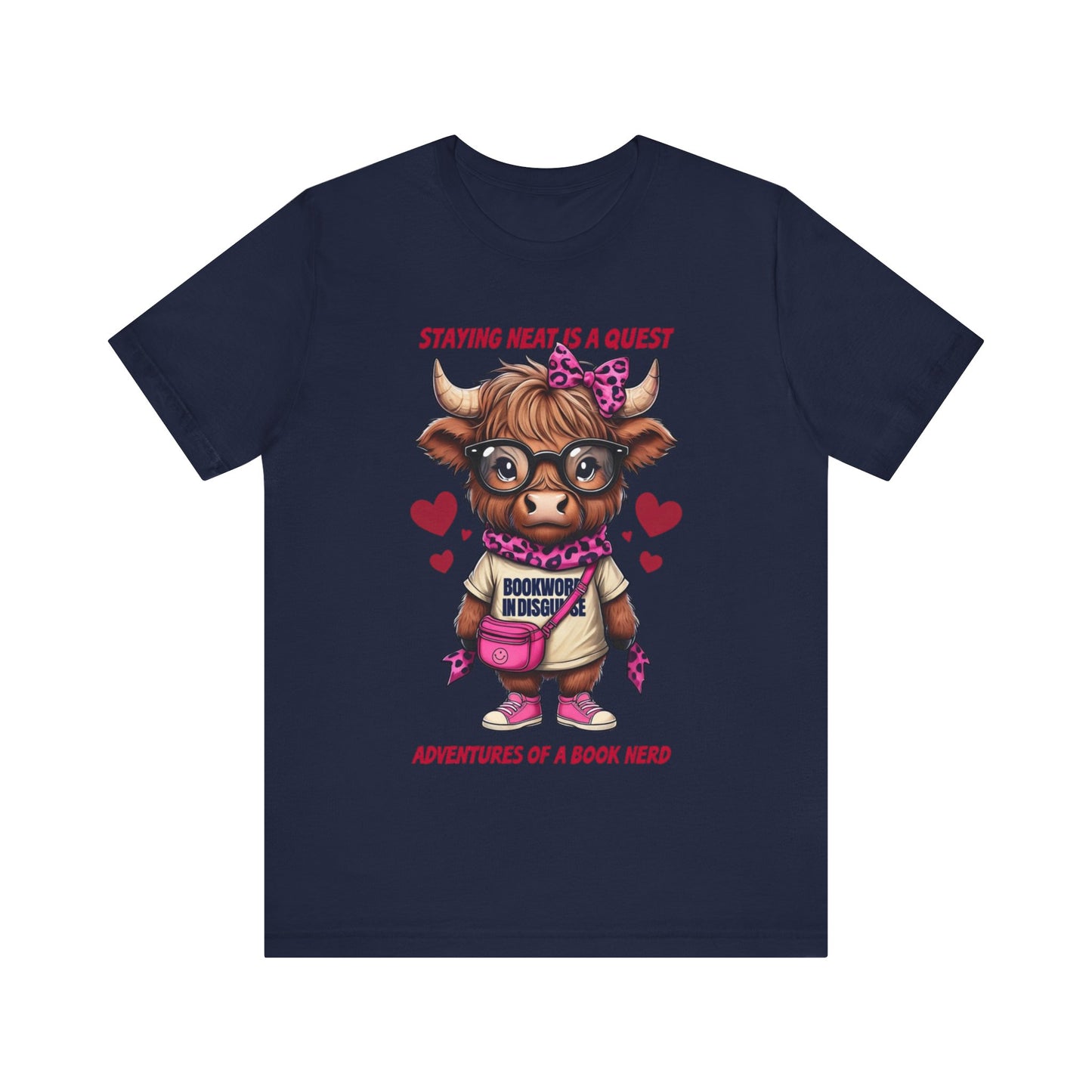 Bookworm Cow Shirr Unisex Tee, Book Nerd Funny T-Shirt, Reading Lover Gift, Novelty Graphic Top, Literature Enthusiast Shirt