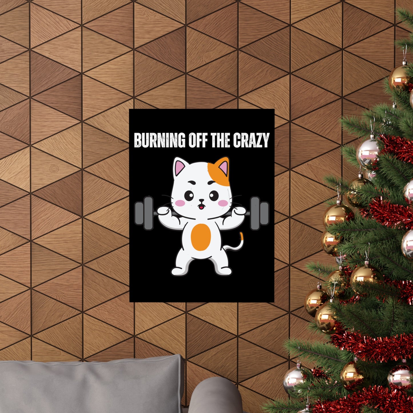 Gym Poster for Cat Lovers gifts for Kitty Cats Lifting Weights Posters for Gym Rat Workout Lover gift Powerlifting CrossFit Wall Art