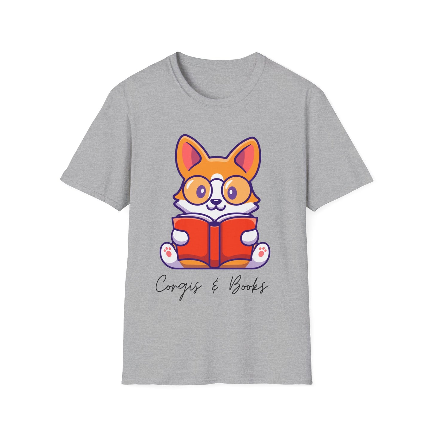 Corgi's & Books T Shirt for Corgi Lover Gift for Book Lover Soft Cotton T-shirt Dog Lovers Shirts Book Lover Shirt