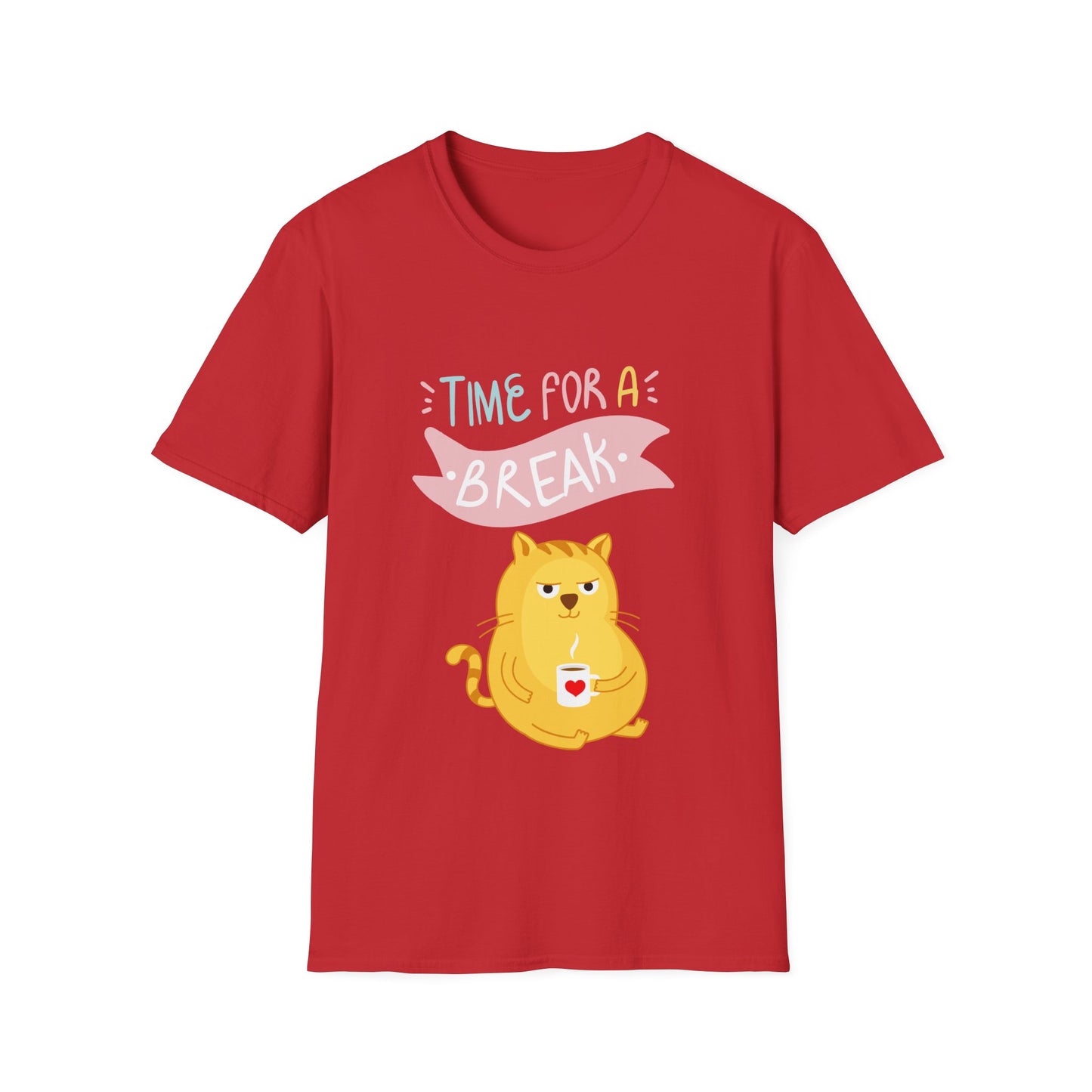 Funny Cat Shirt for Funny gift for Cat Lover T-shirt TIME for a BREAK T shirt Cat gift Cute Cats Shirts Funny Cat Tee for Coffee Lover gift