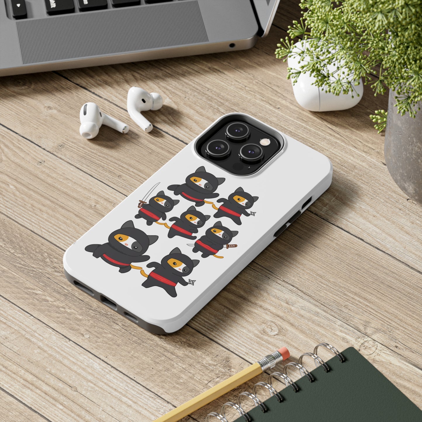 Funny Cat iPhone case for Cat Lover gift for Cat Mom gift Funny Cat Phone Case NINJA CATS Case