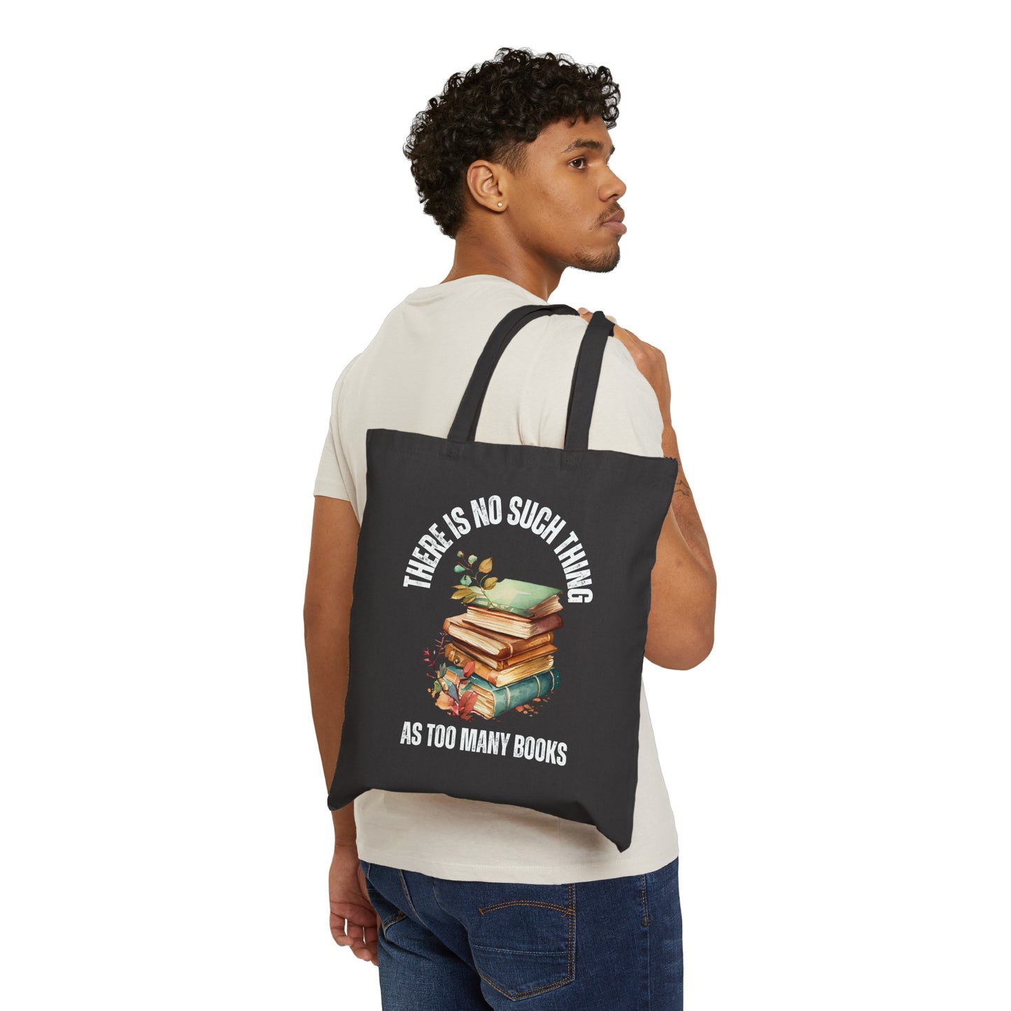 Bookworm Book Bag Reading Lover Canvas Tote Bag for Library gift for Book Lovers Dream There's No Such Thing AS Too Many Books Bags