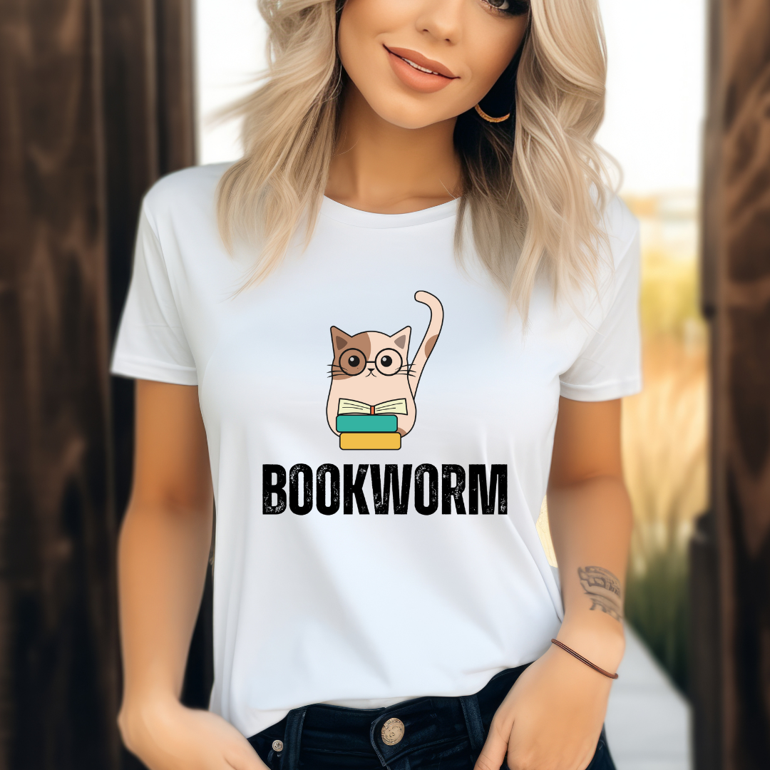 Book Worm Cat T-shirt Bookish shirt for Book Lover gift Cat Lover gift for Cats Mom T Shirt for Women's gifts for English Teacher gifts