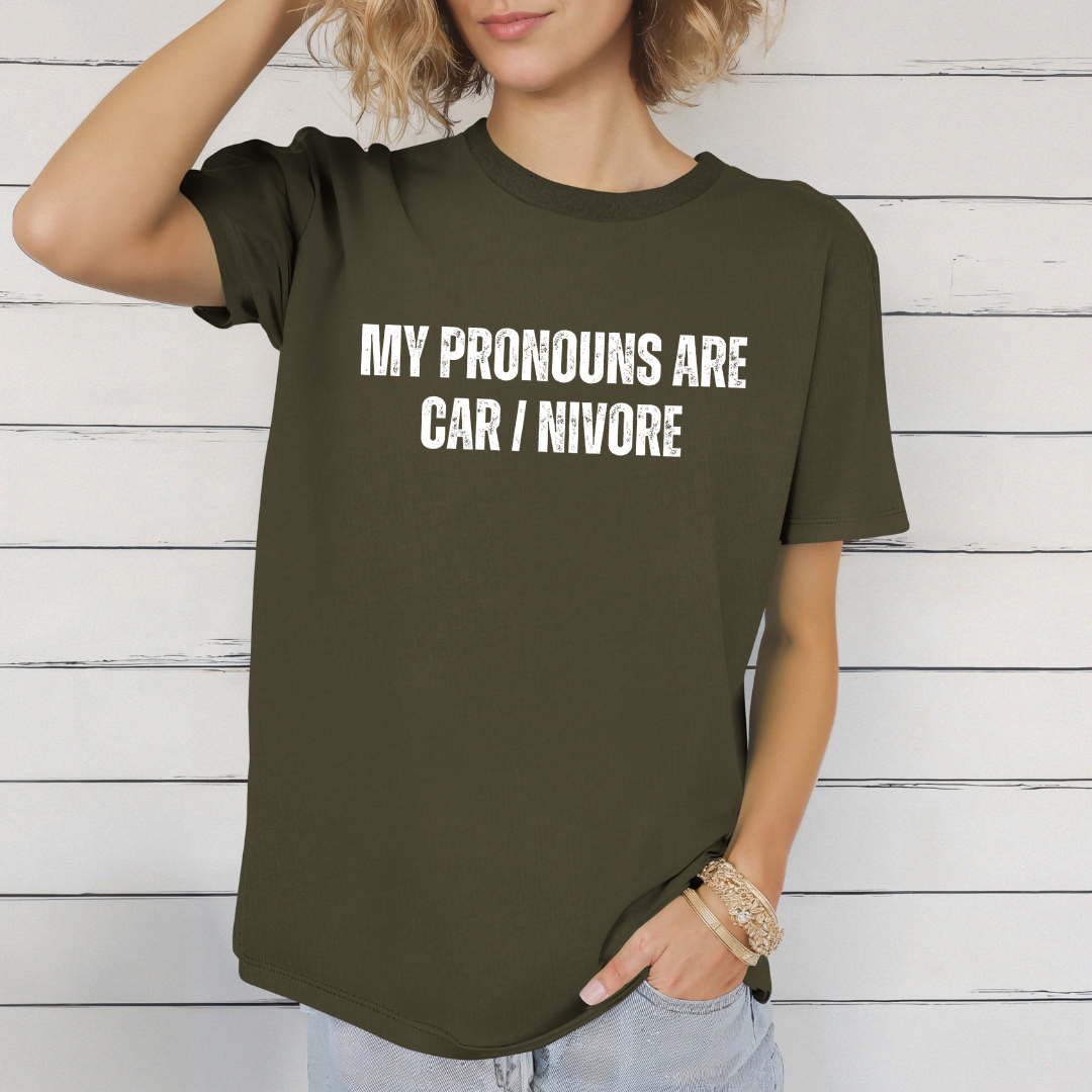 Funny Pronouns Shirt Hilarious Saying Shirts Comedy Sayings for Carnivore gift for Meat Lover T-shirt for Hunting T Shirt for Fathers Day