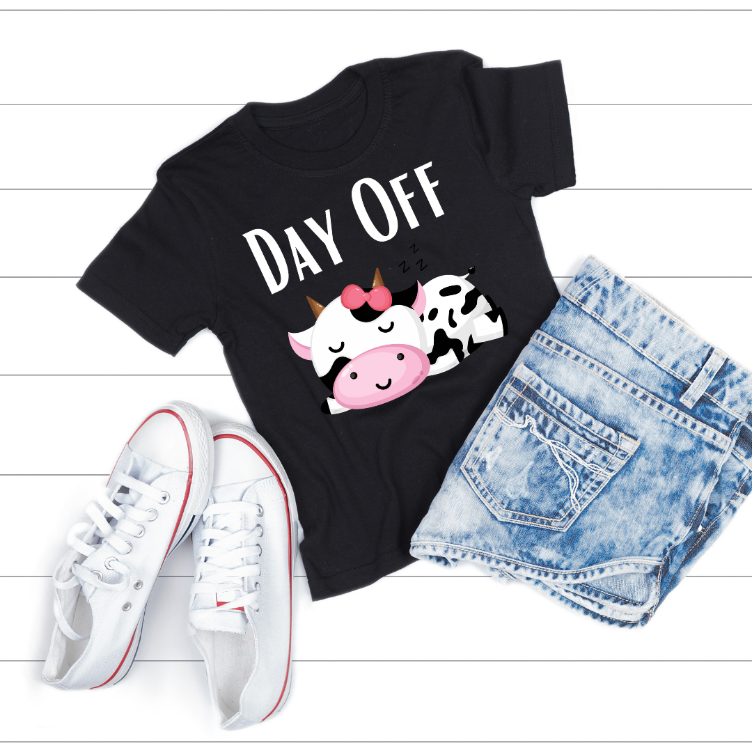 Cute Cow T-shirt for Cow Lover gift Funny Cow Shirt DAY OFF Top for Rest and Relaxation T Shirt Cozy shirt for Women gifts
