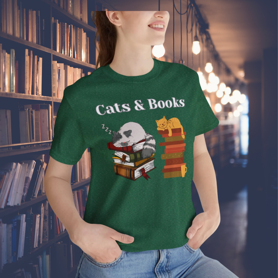 Cat Lover T-shirt for Book Lover gift for Cat Lover gifts for Cat Dad gift for Cat Mom gift - CATS & BOOKS Shirt