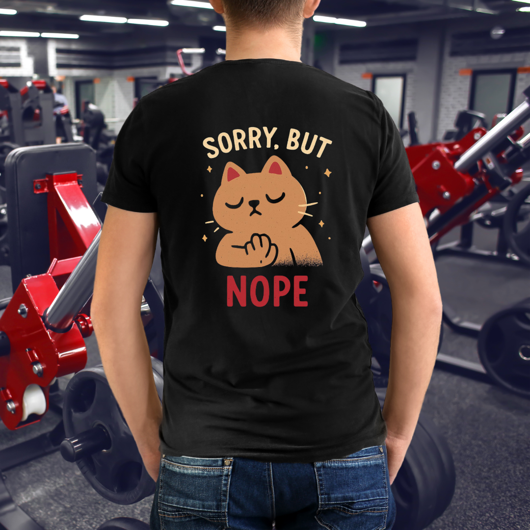 Funny Cat Sorry But Nope Unisex Softstyle T-Shirt, Cute Kitty Tee, Hilarious Cat Lover Gift, Sarcastic Animal Top, Comfy Feline Shirt